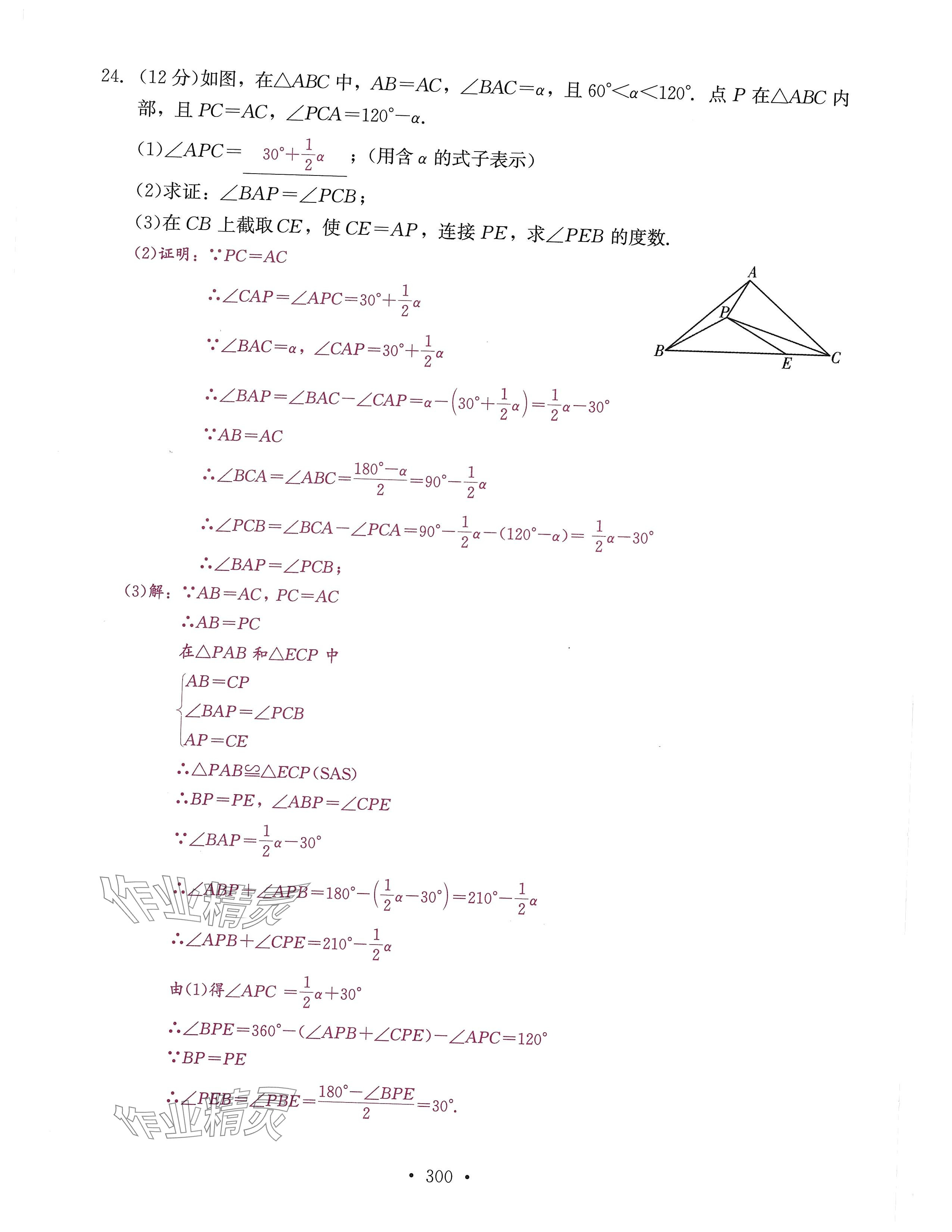 2024年活页过关练习西安出版社八年级数学上册人教版 第44页