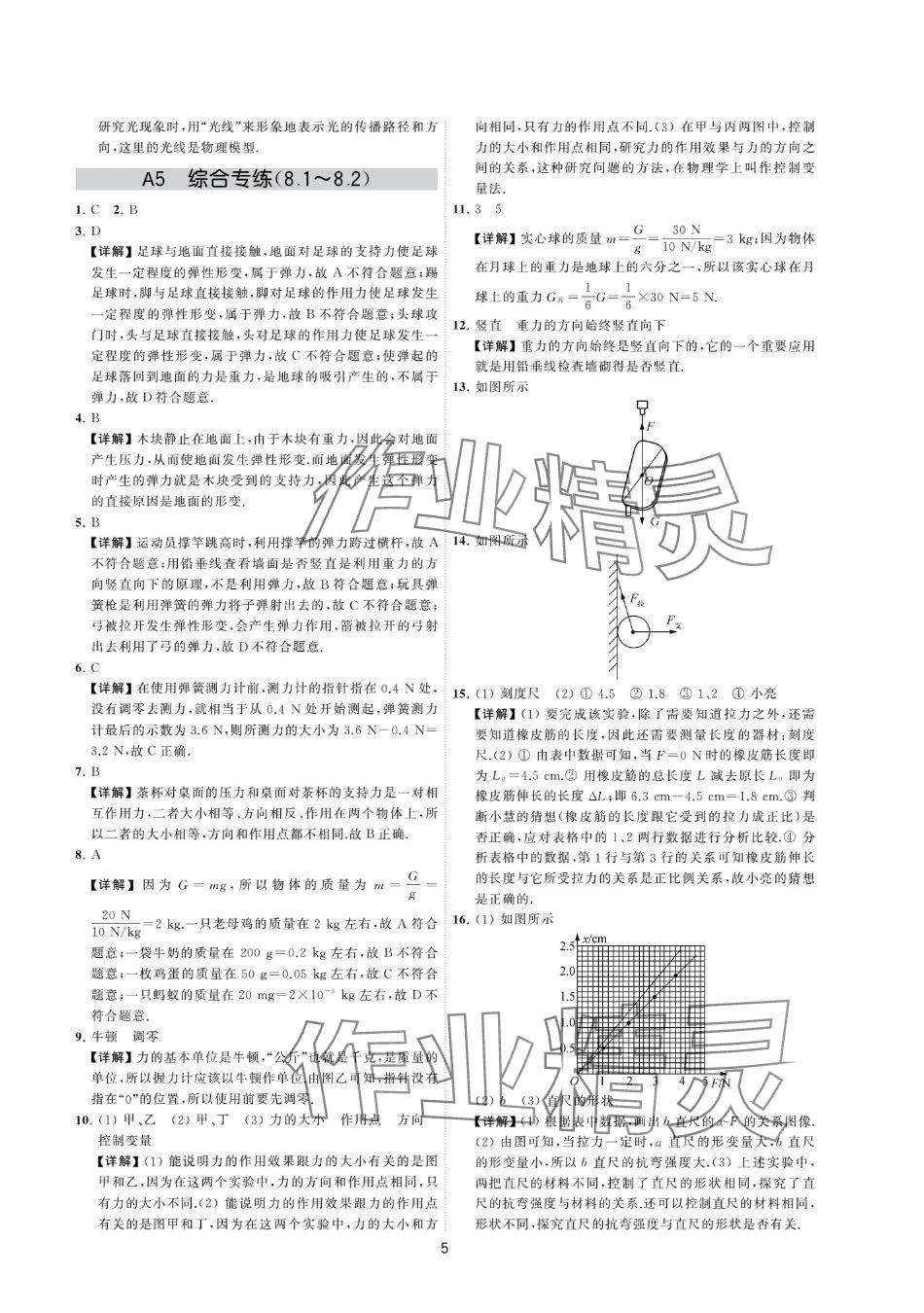 2024年夺冠金卷八年级物理下册苏科版 参考答案第5页