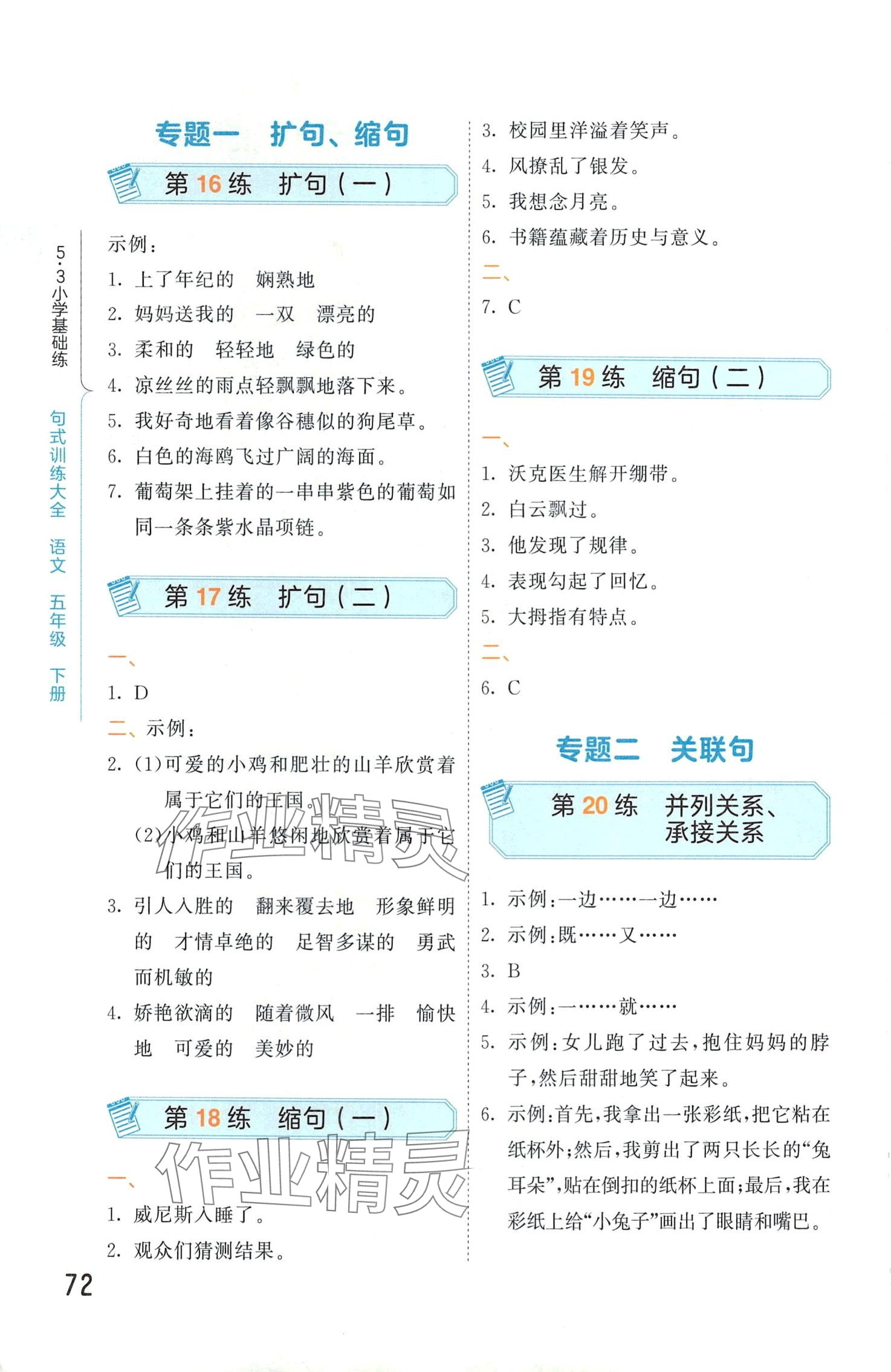 2024年句式訓(xùn)練大全五年級(jí)語(yǔ)文下冊(cè)人教版 第5頁(yè)