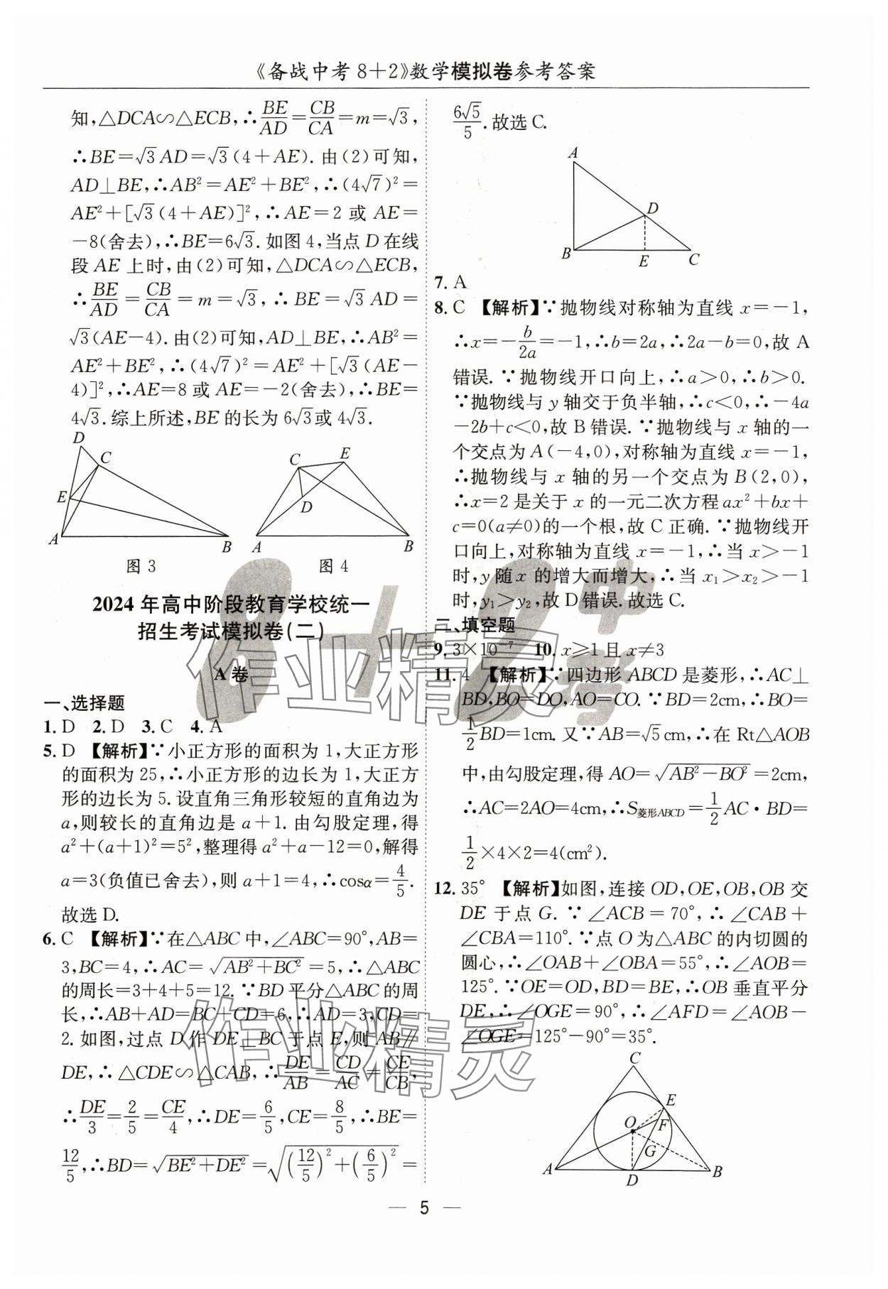 2024年中考密卷8加2數(shù)學(xué) 第5頁