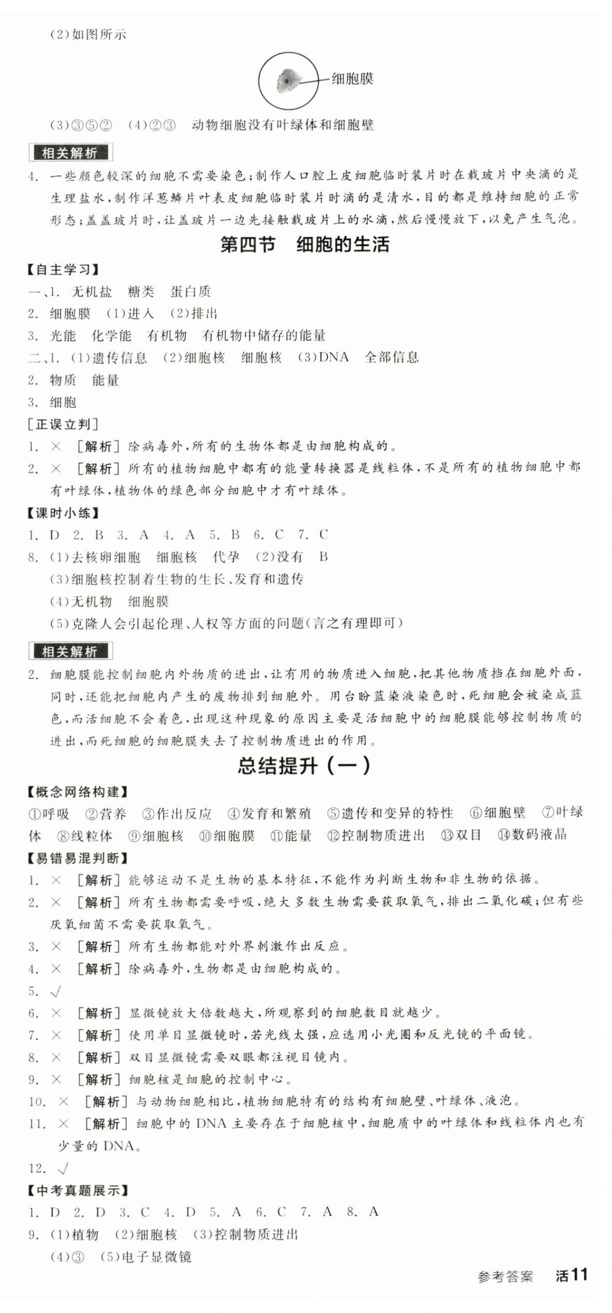 2024年全品學(xué)練考七年級(jí)生物上冊(cè)人教版陜西專版 第3頁(yè)