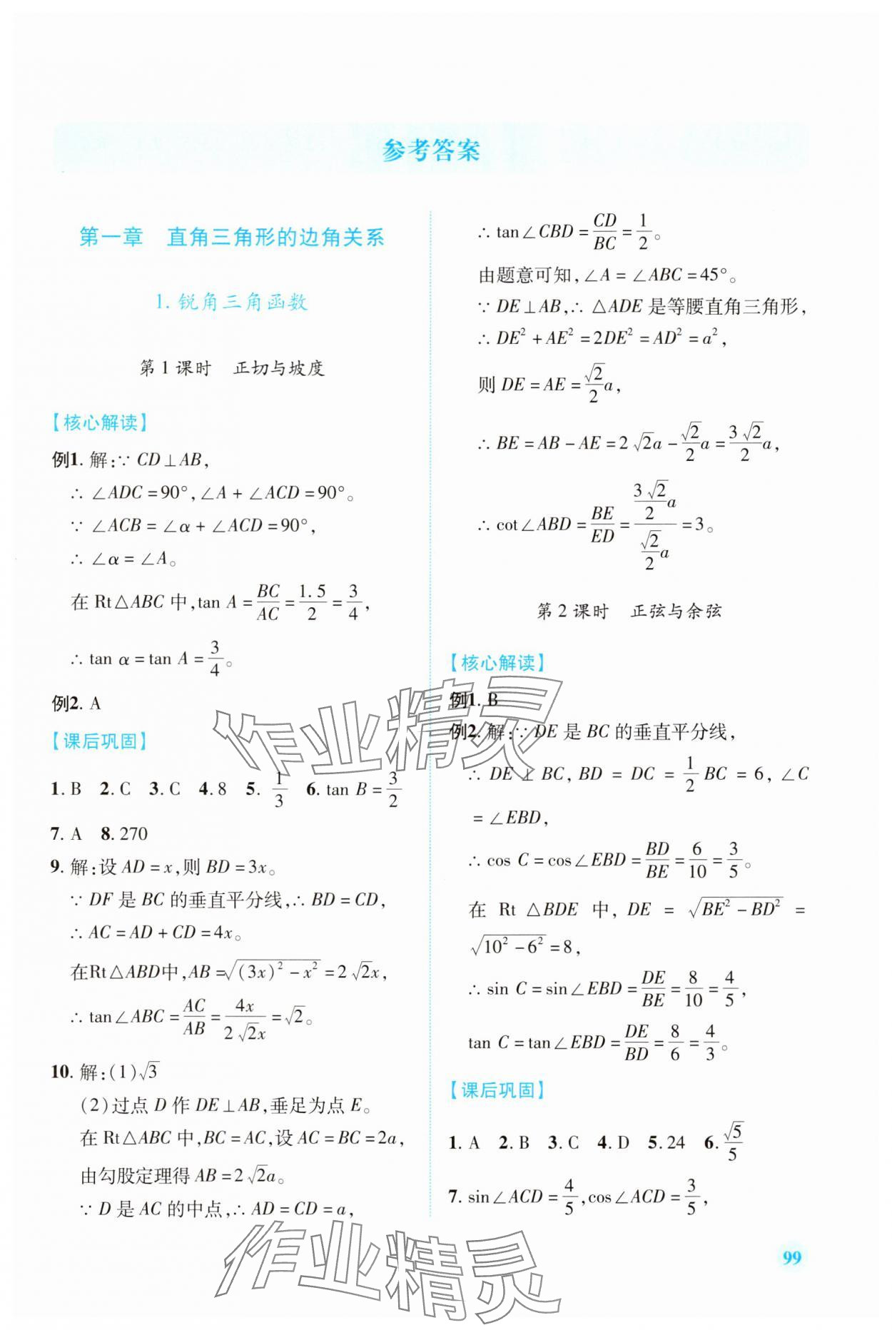 2025年绩优学案九年级数学下册北师大版 第1页