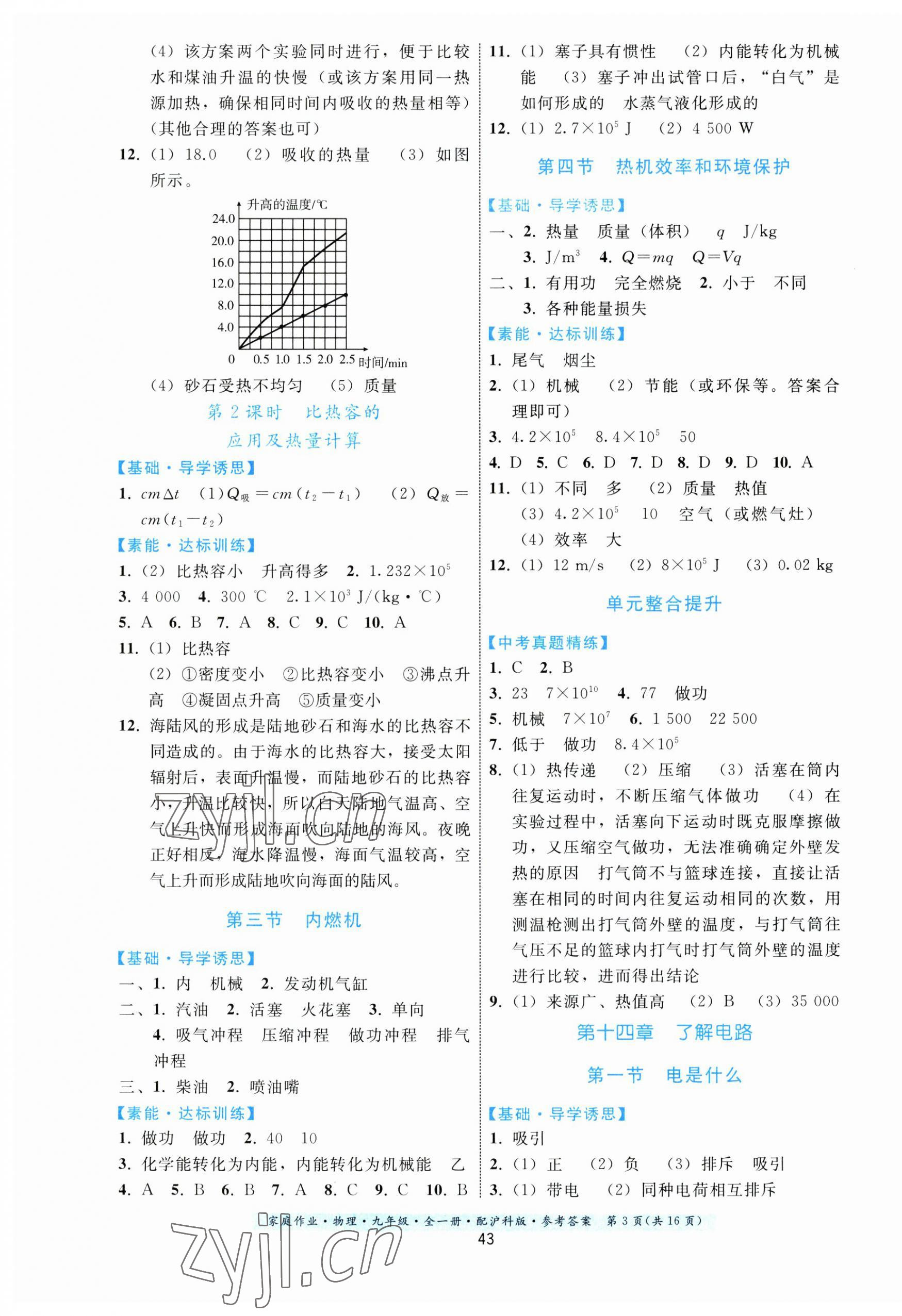 2023年家庭作业九年级物理全一册沪科版 第3页