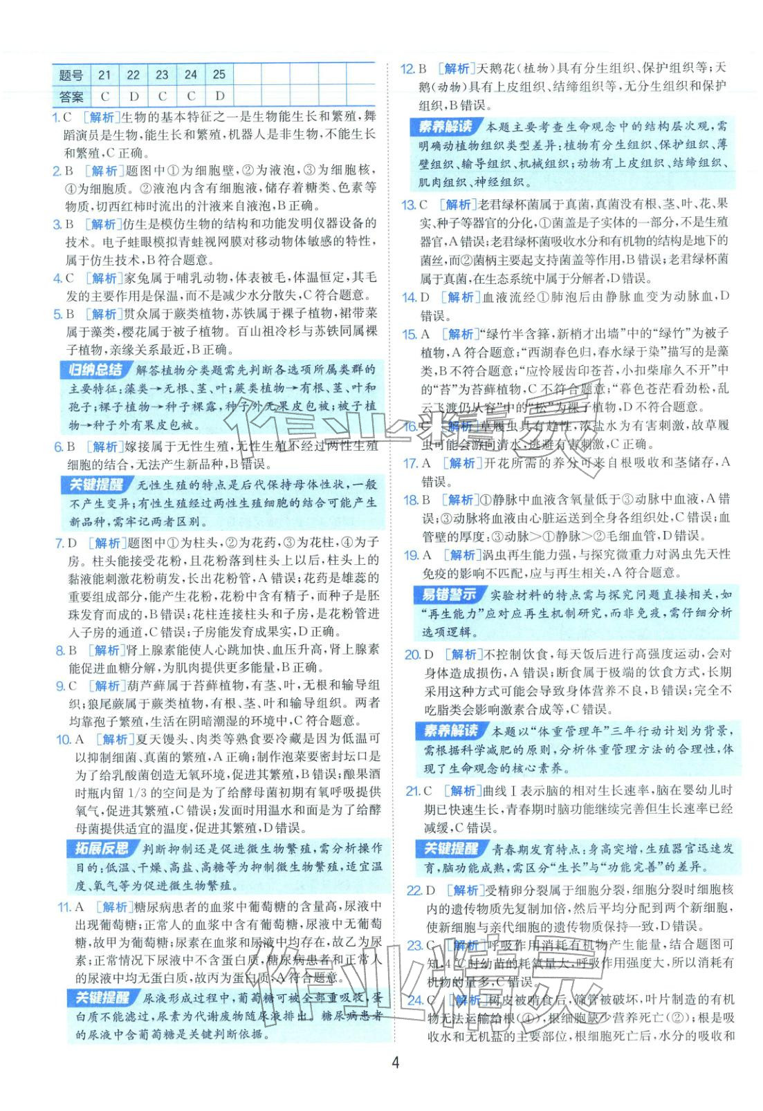 2026年山东省中考试卷精选八年级生物&nbsp;第4页