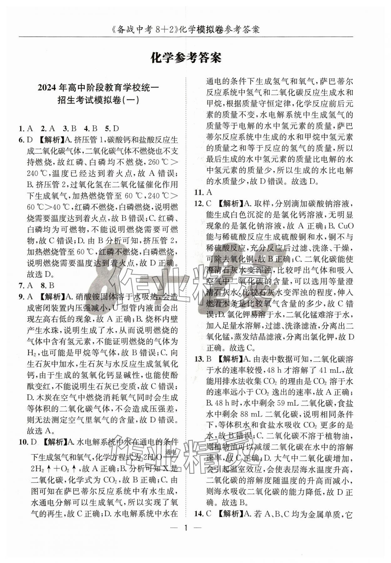 2024年中考密卷8加2化學(xué) 第1頁(yè)