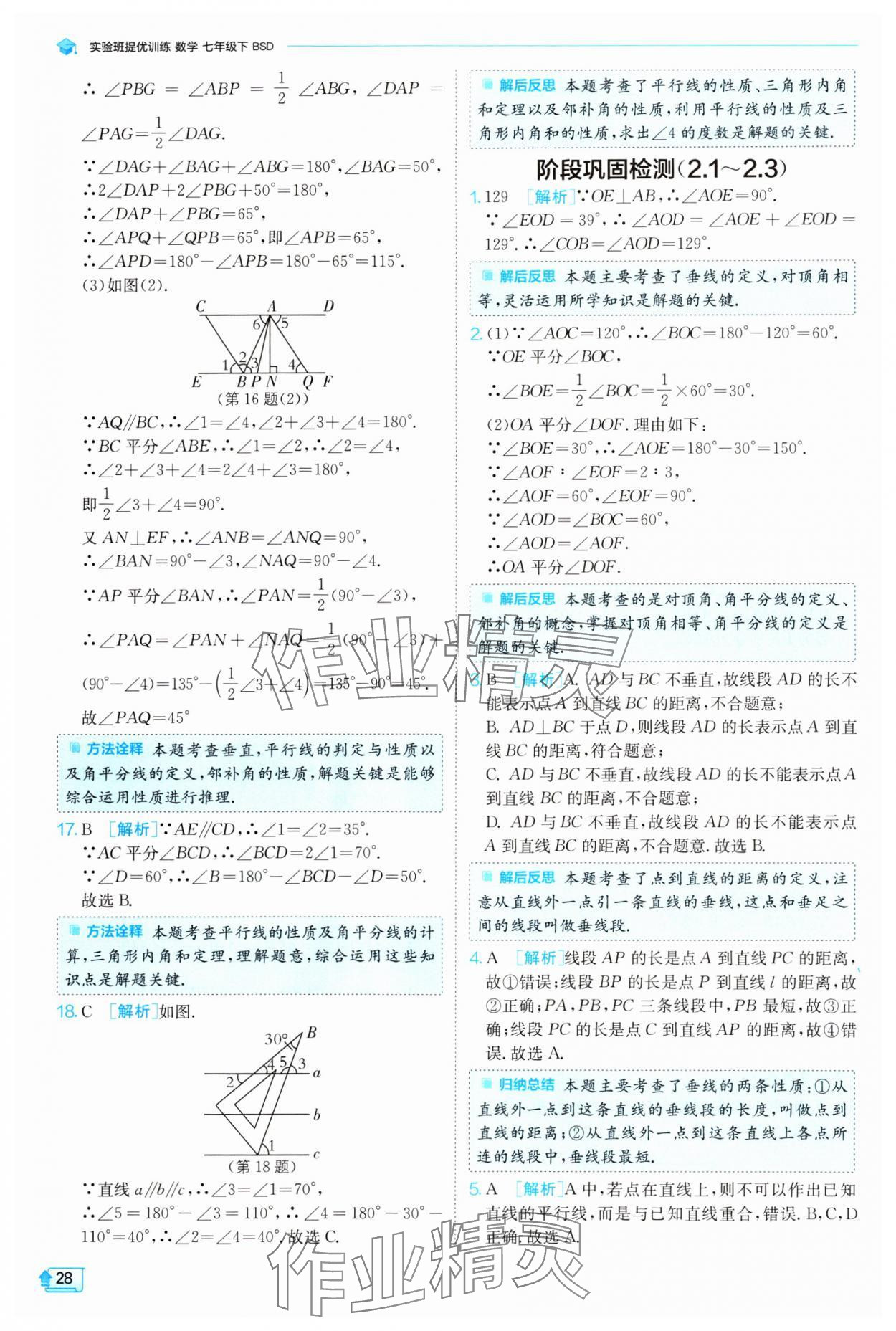 2024年實(shí)驗(yàn)班提優(yōu)訓(xùn)練七年級(jí)數(shù)學(xué)下冊(cè)北師大版 參考答案第28頁(yè)