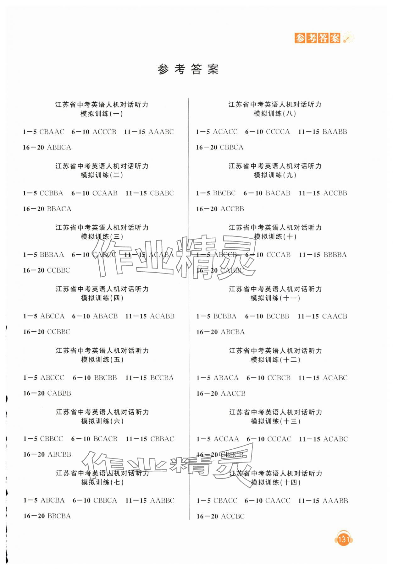 2025年人机对话听力模拟训练英语中考版 第1页