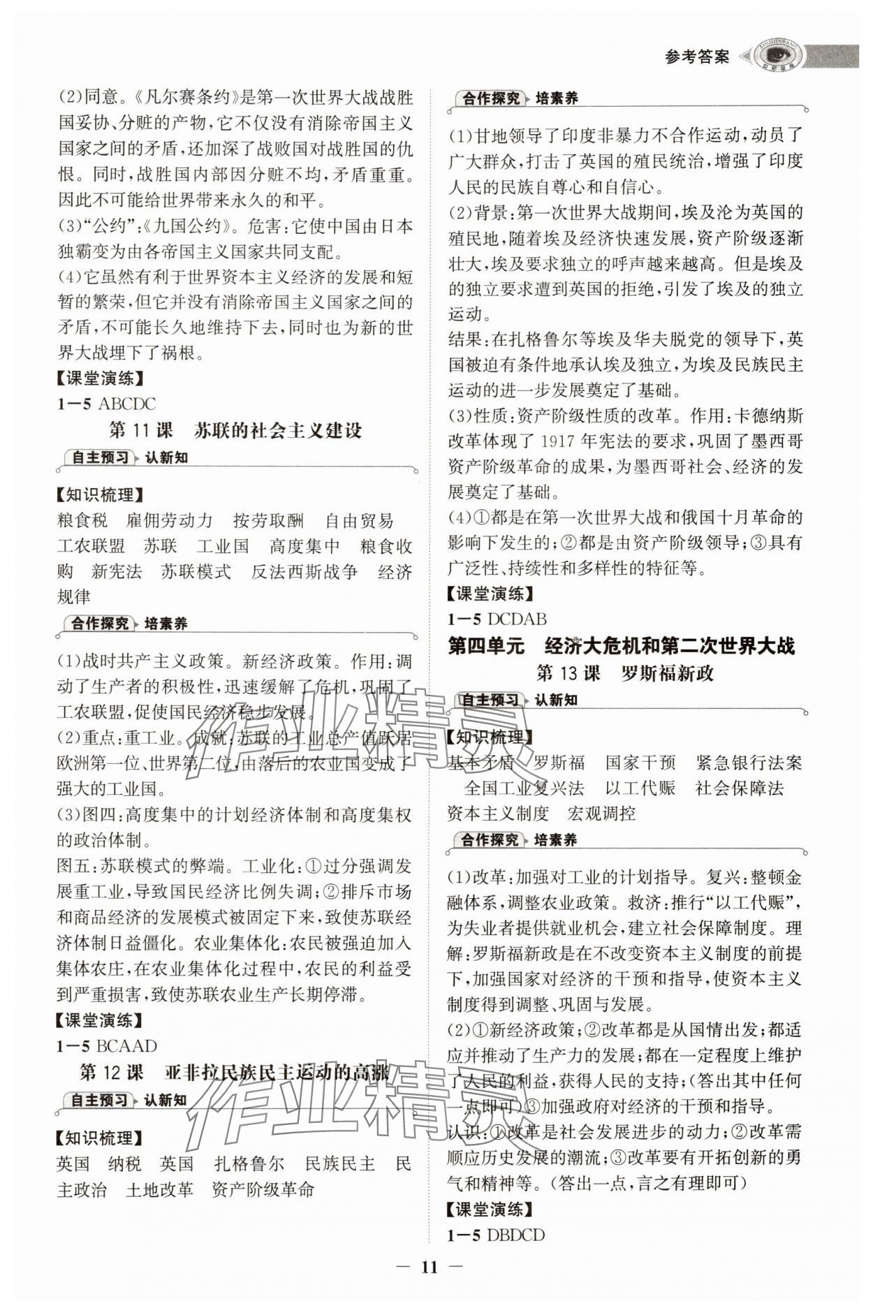 2025年世纪金榜初中学习方略九年级历史全一册人教版深圳专版&nbsp;第11页