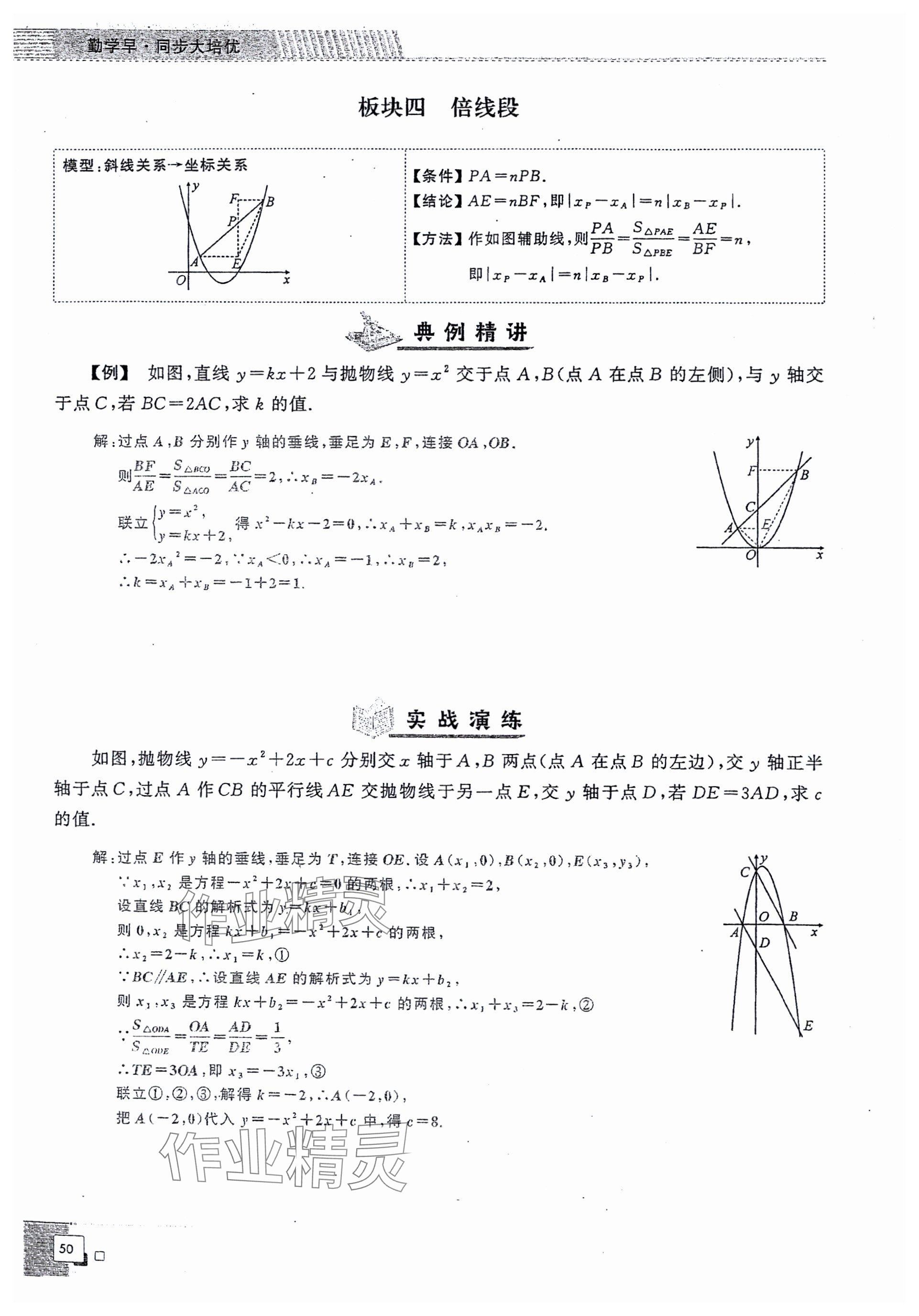 2024年勤學(xué)早同步大培優(yōu)九年級數(shù)學(xué)全一冊人教版 參考答案第50頁