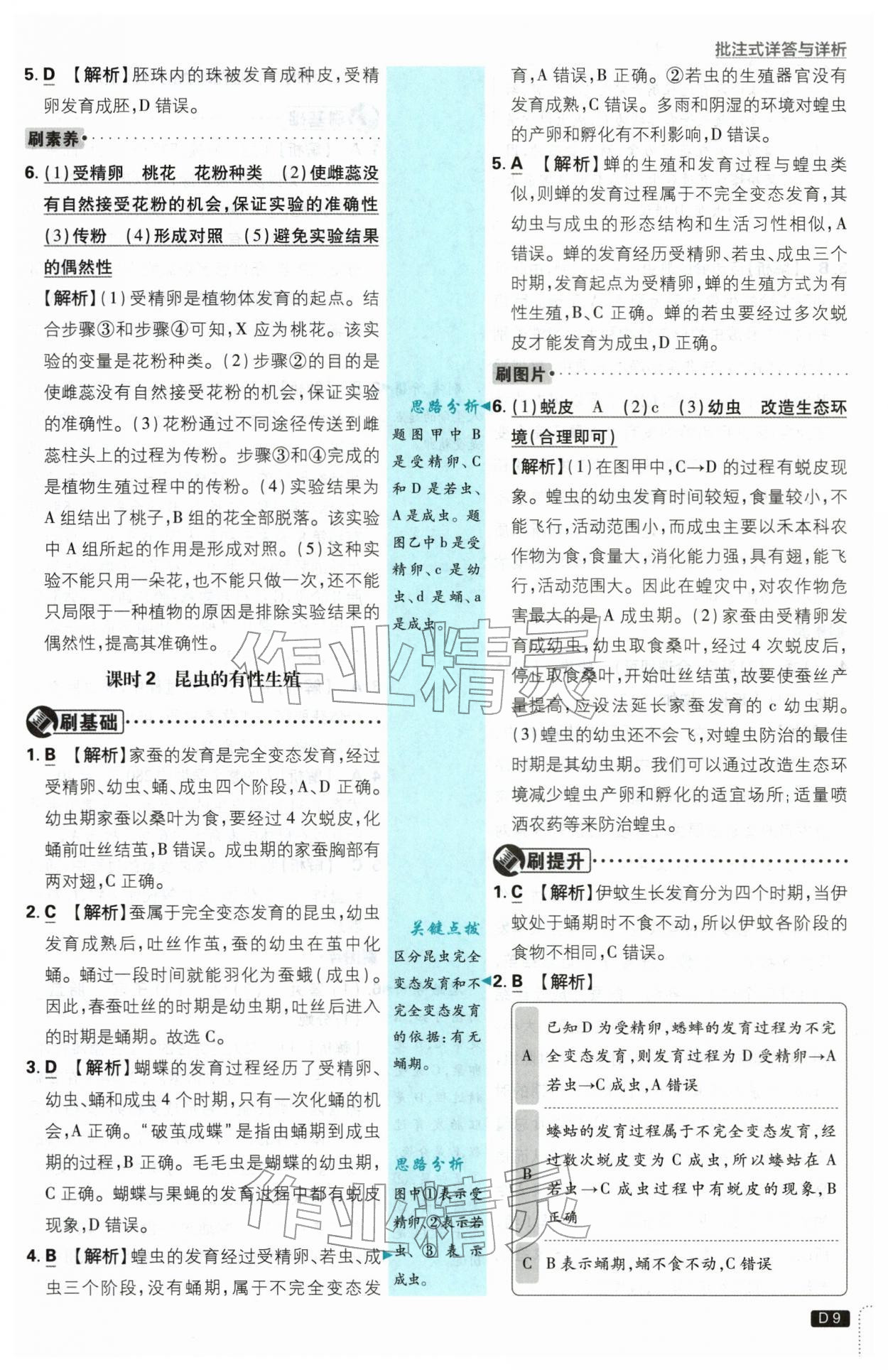 2026年初中必刷题八年级生物下册苏教版&nbsp;第9页