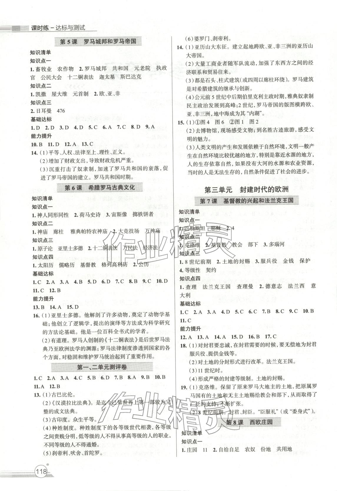 2025年课时练达标与测试九年级历史上册人教版 第2页