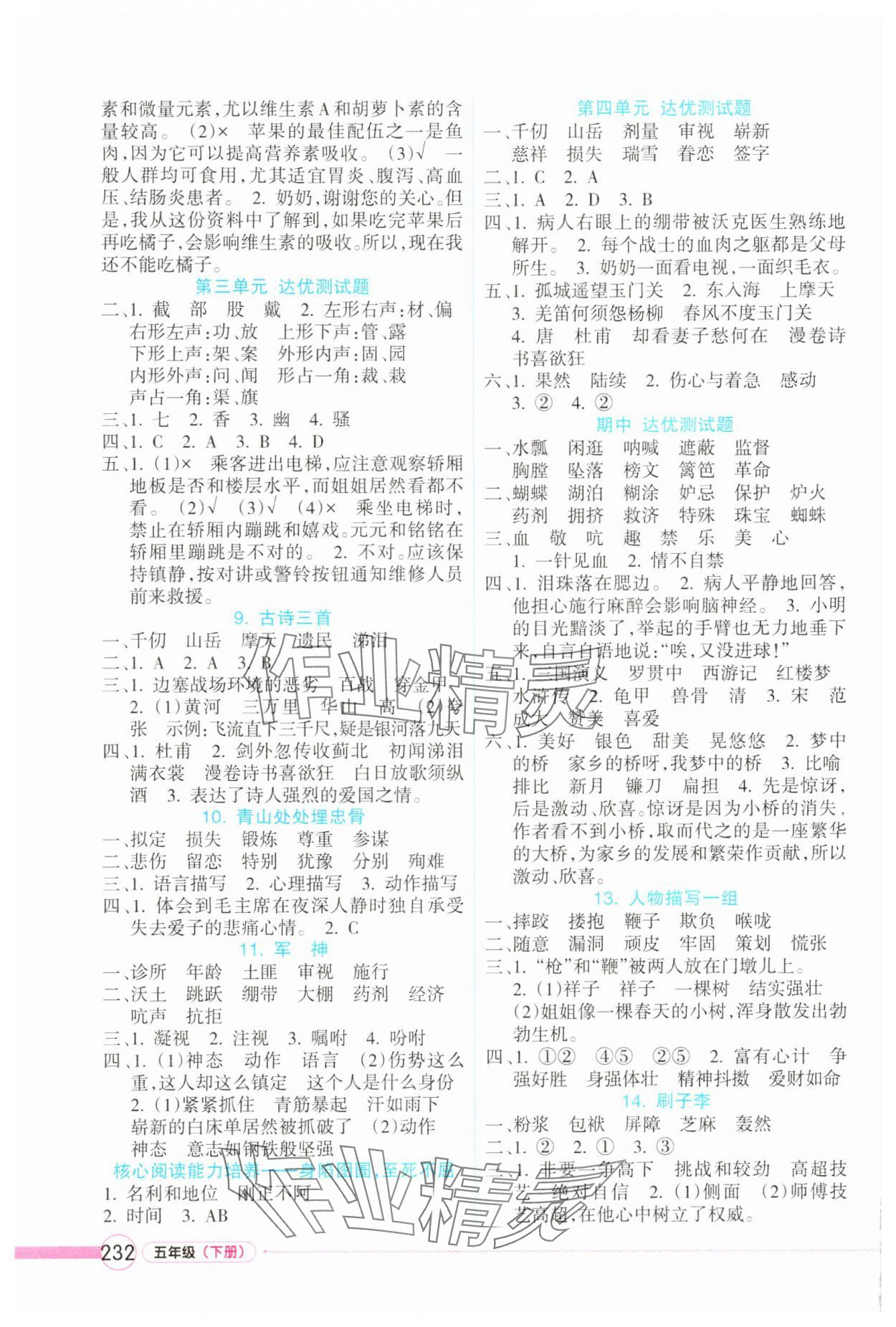 2025年名师点睛教材详解五年级语文下册人教版 第2页