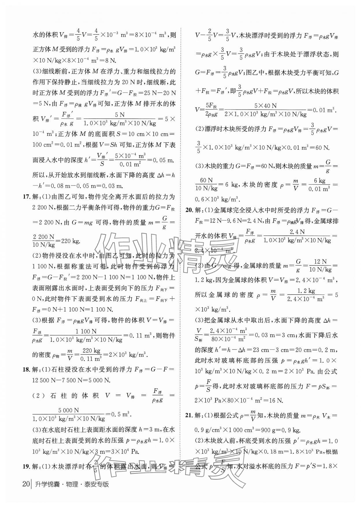 2024年升学锦囊物理泰安专版 第20页