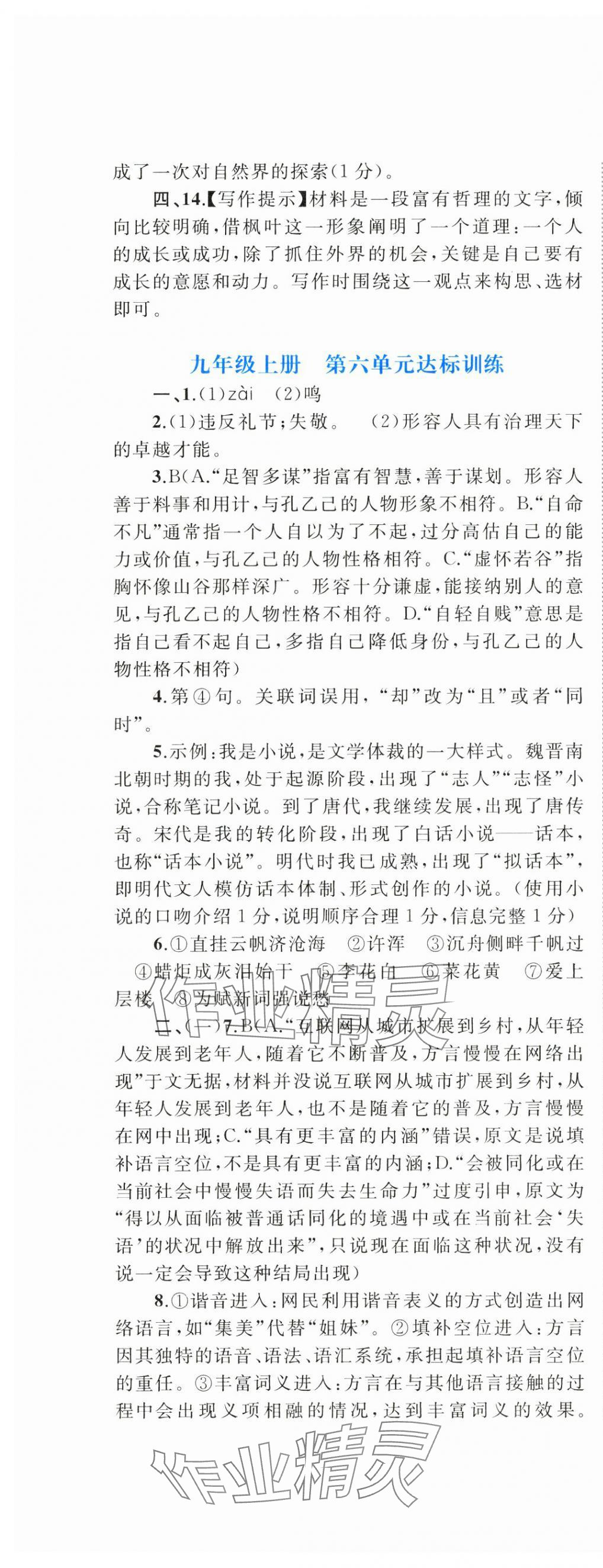 2024年新课程学习与测评单元双测九年级语文全一册人教版A版 第13页