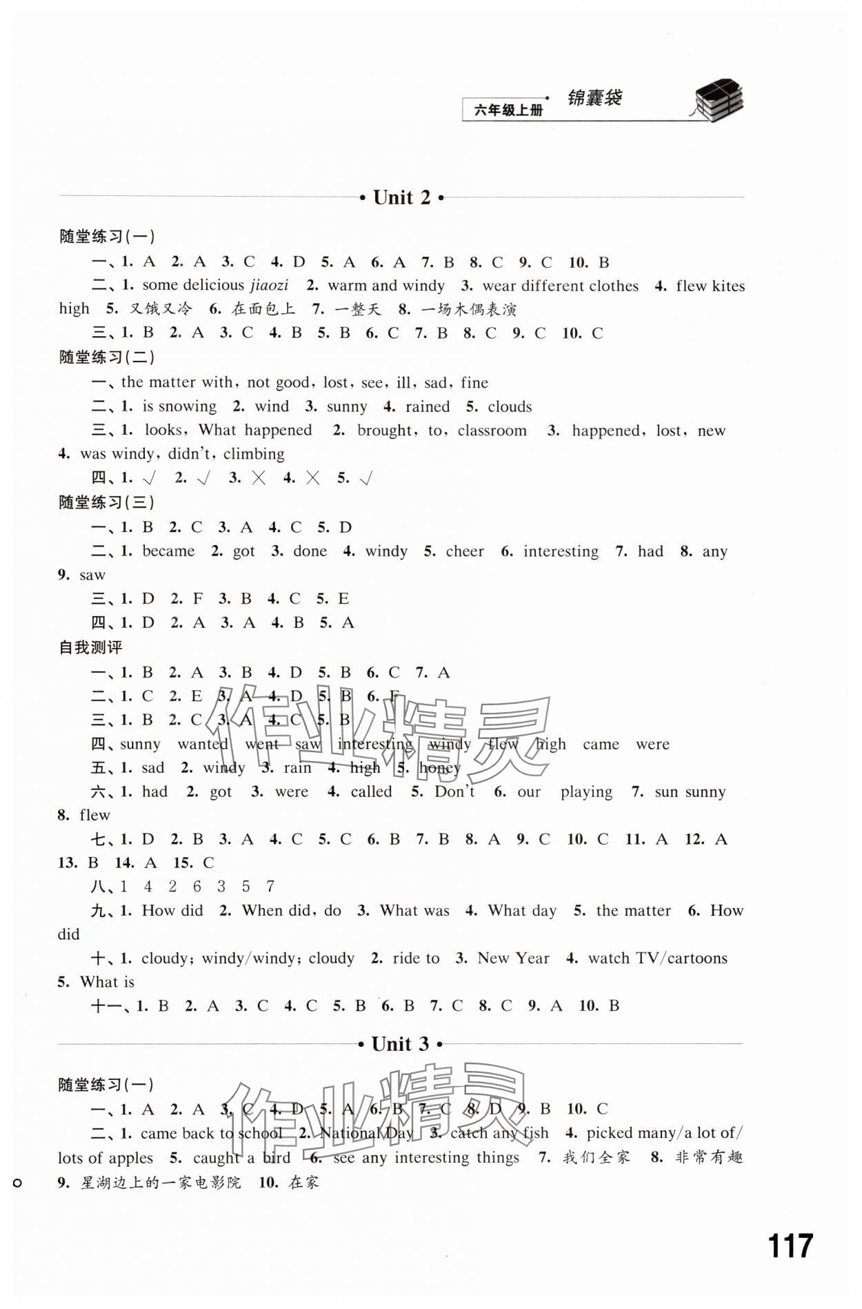 2024年同步练习江苏六年级英语上册译林版 参考答案第2页