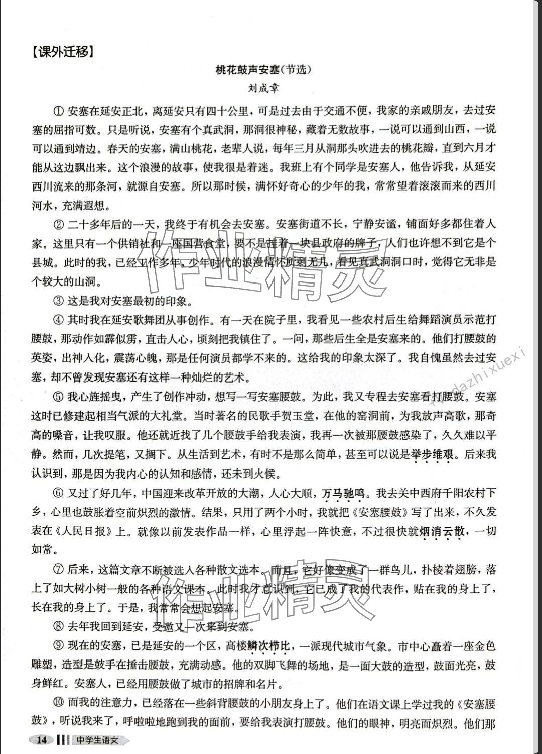 2025年中學生語文同步精練八年級下冊人教版五四制 參考答案第25頁