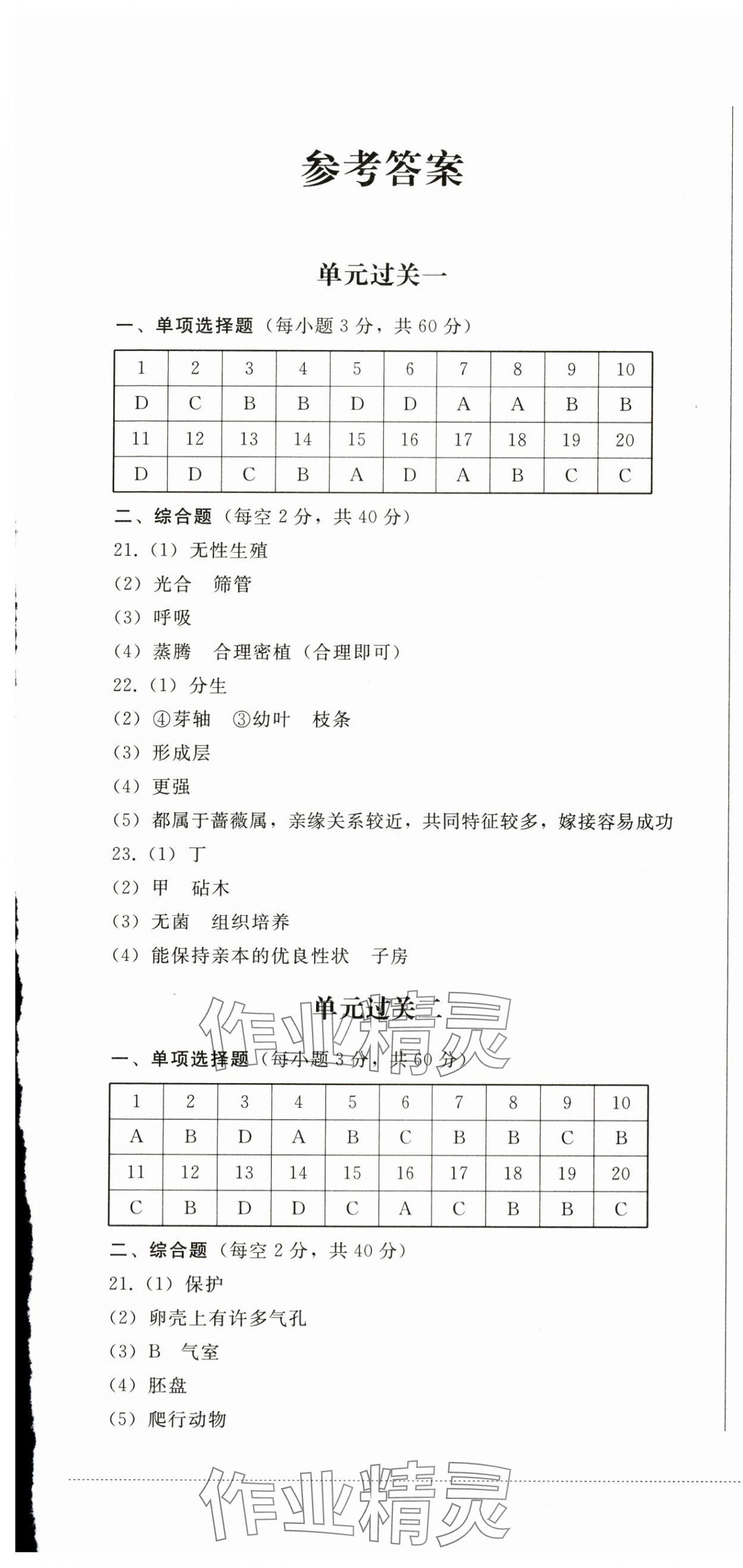 2024年精练过关四川教育出版社八年级生物下册人教版 第1页