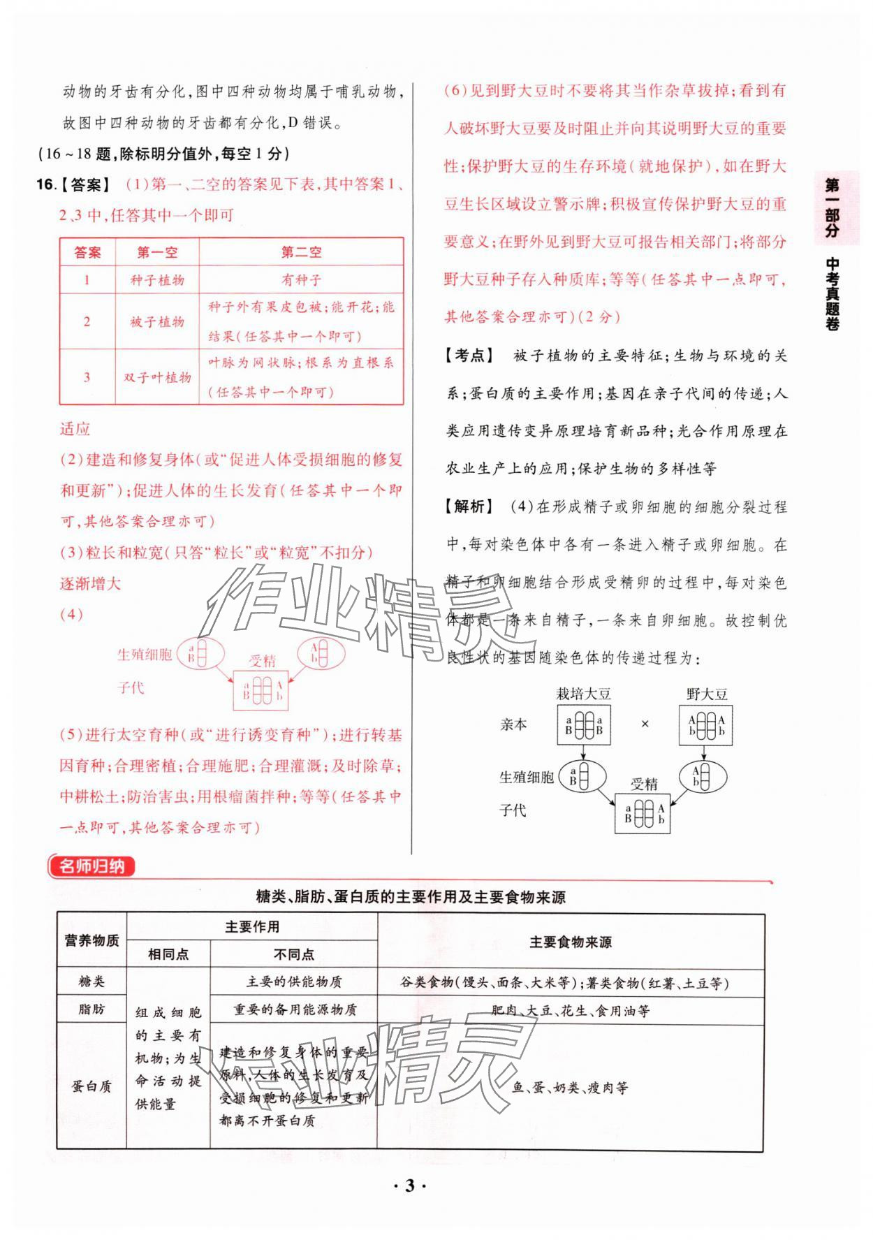 2025年晉一中考山西真題生物 參考答案第3頁