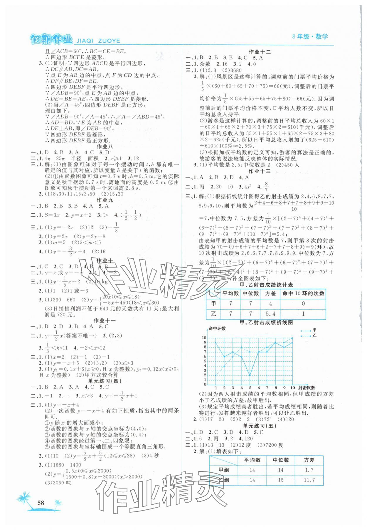 2025年假期作业八年级数学人教版山东美术出版社 第2页