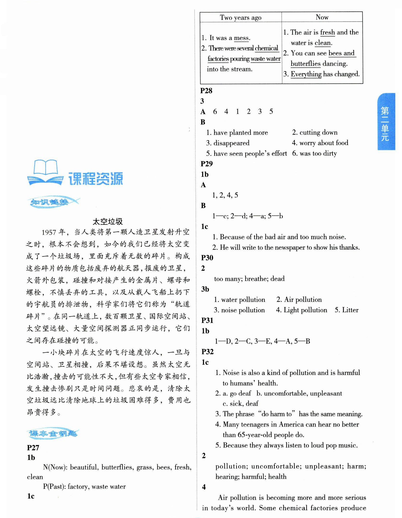 2024年教材課本九年級英語上冊仁愛版 參考答案第7頁