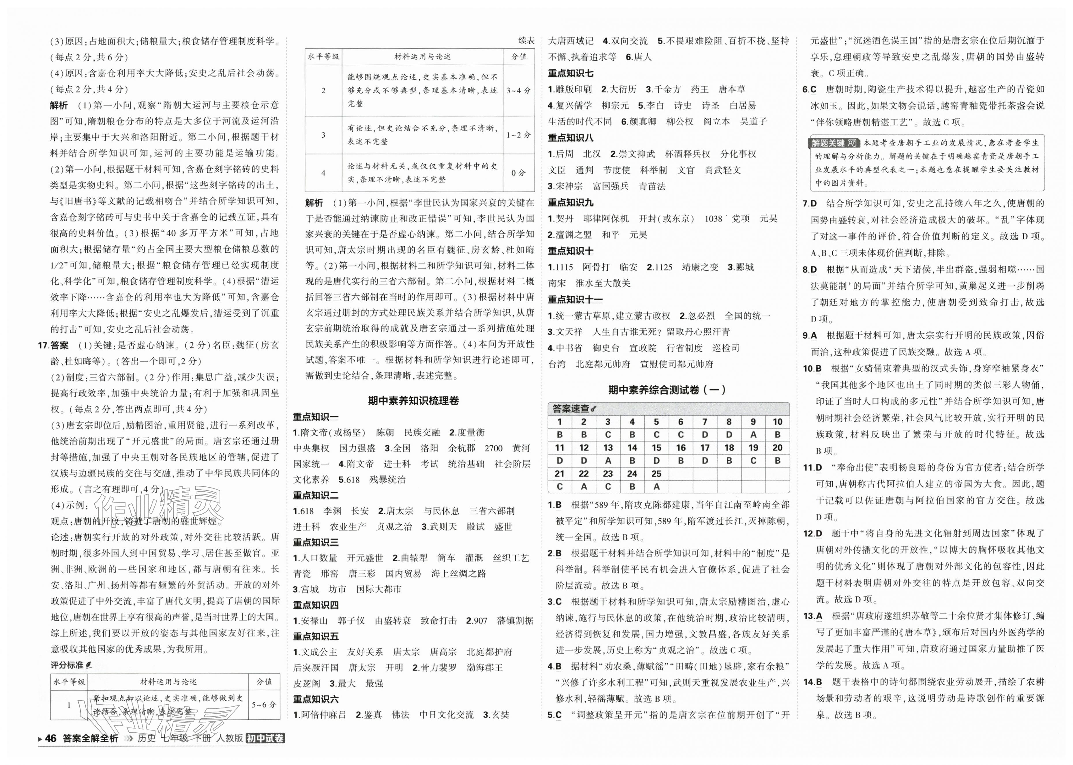 2026年5年中考3年模拟初中试卷七年级历史下册人教版&nbsp;第2页
