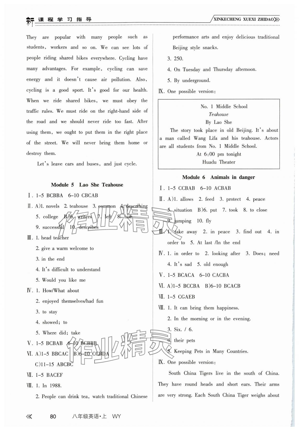 2024年新课程学习指导南方出版社八年级英语上册外研版 参考答案第3页