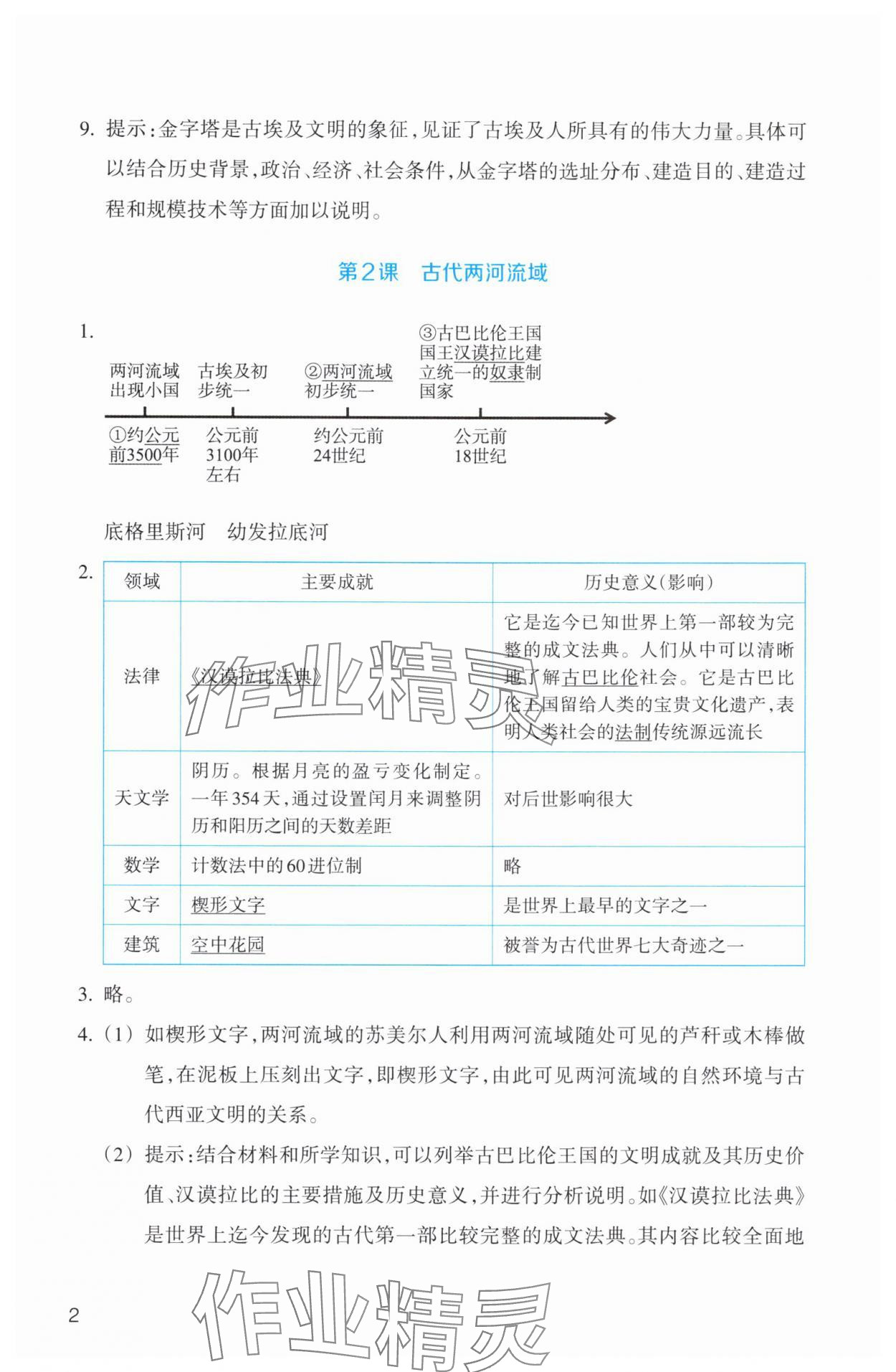 2025年作业本浙江教育出版社九年级历史与社会上册人教版 第2页