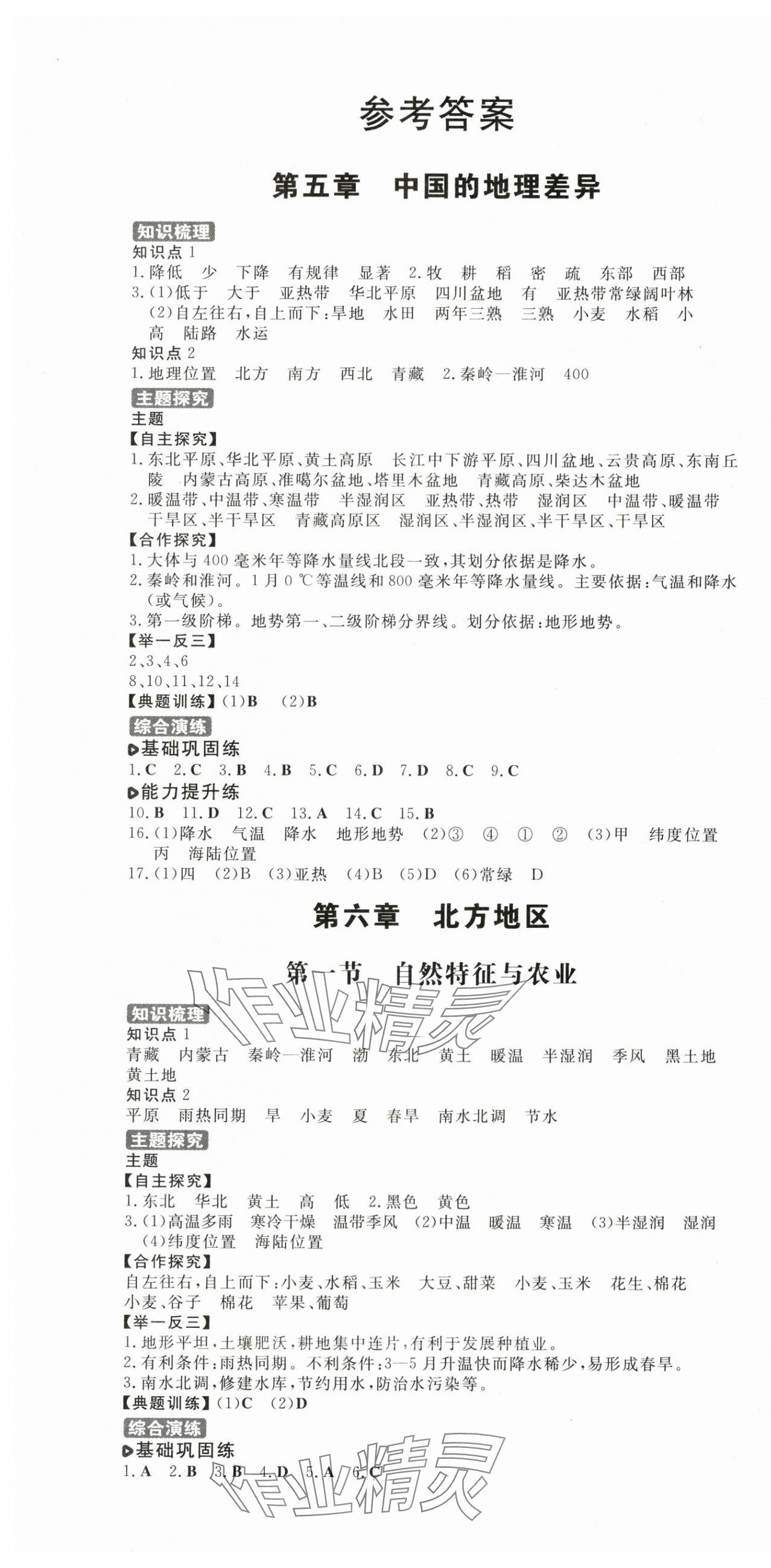 2025年练案七年级地理下册鲁教版54制 第1页