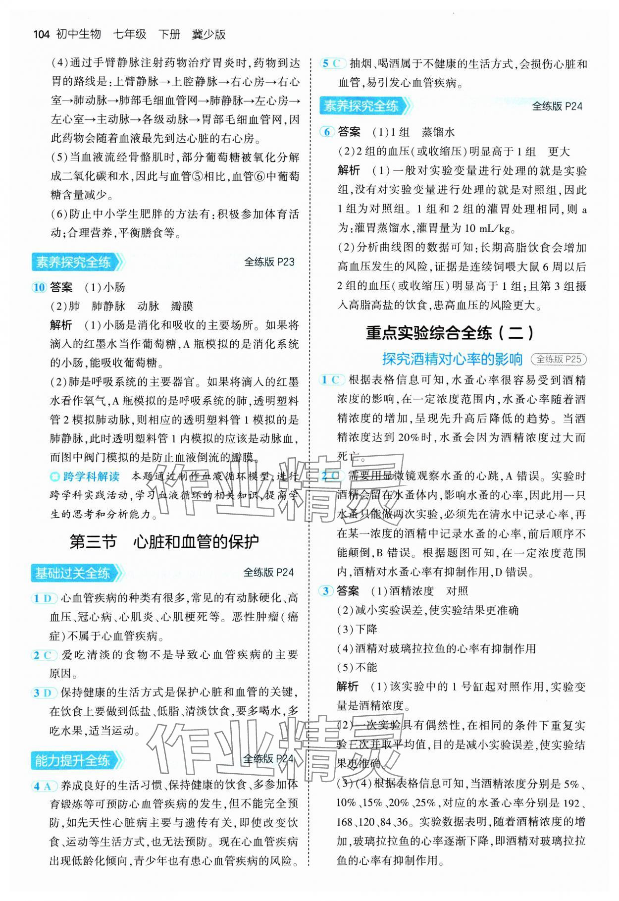 2025年5年中考3年模拟七年级生物下册冀少版 第10页