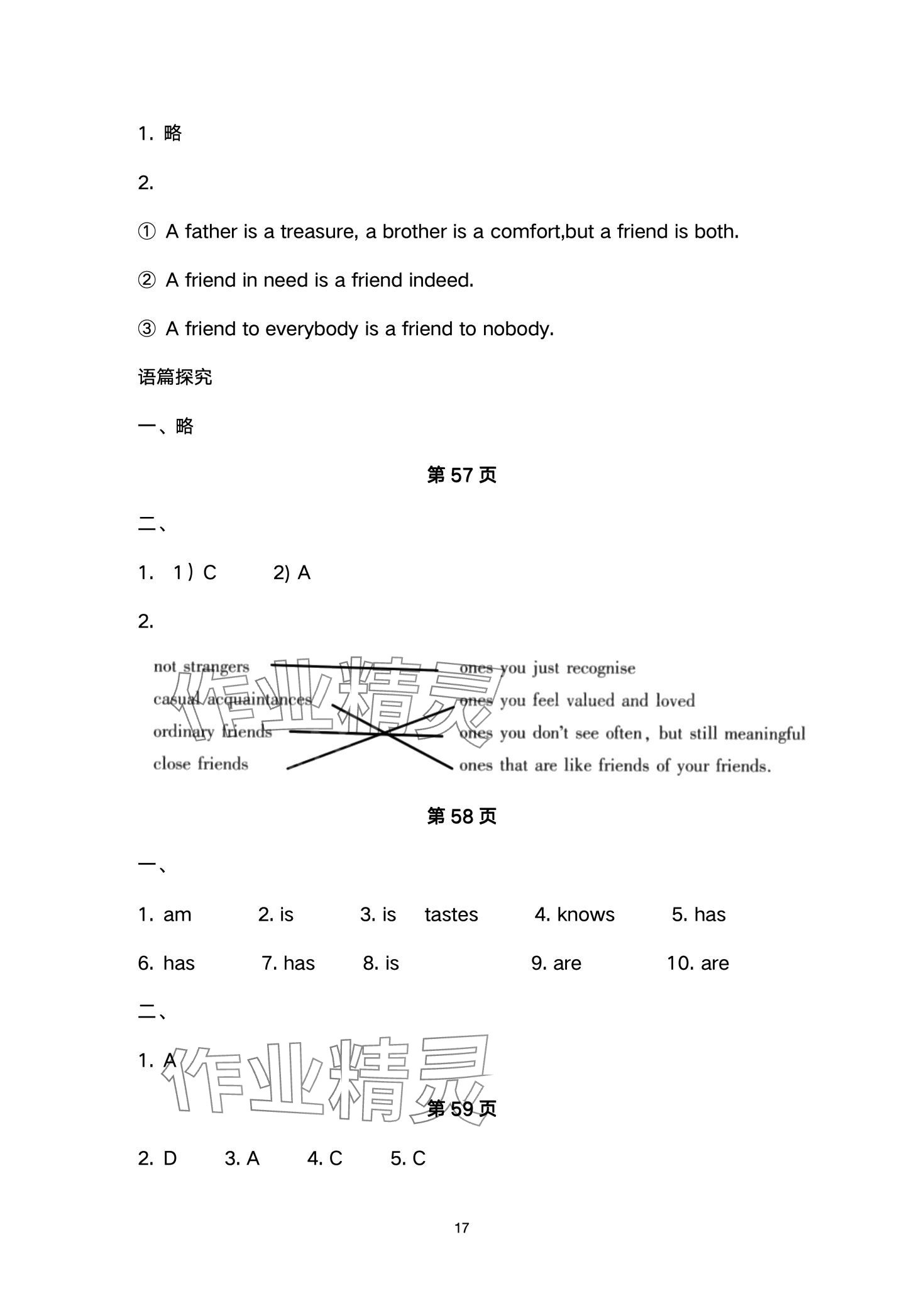 2024年英語(yǔ)基礎(chǔ)模塊導(dǎo)學(xué)案中職第一冊(cè) 第17頁(yè)