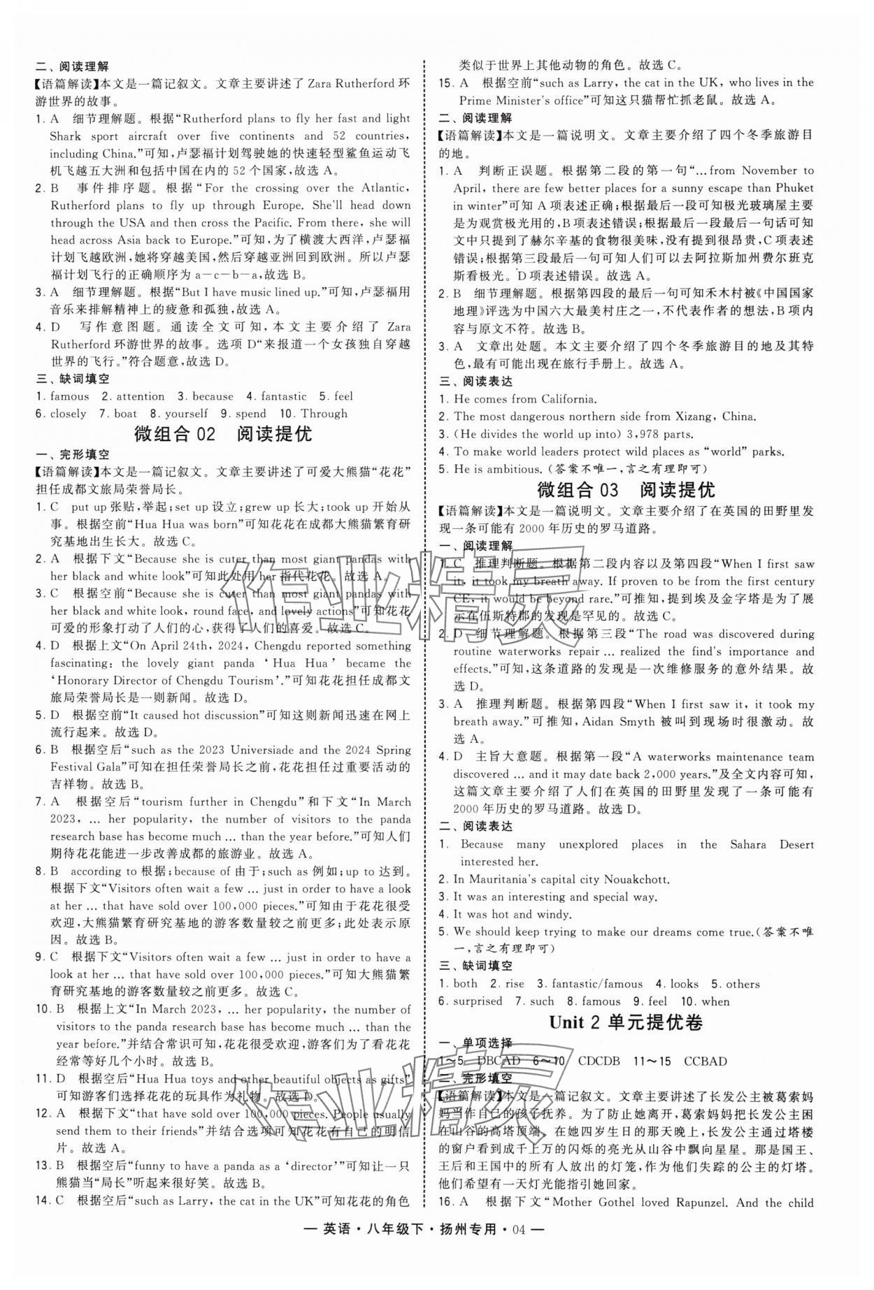 2025年學(xué)霸組合訓(xùn)練八年級(jí)英語(yǔ)下冊(cè)譯林版揚(yáng)州專(zhuān)版 第4頁(yè)