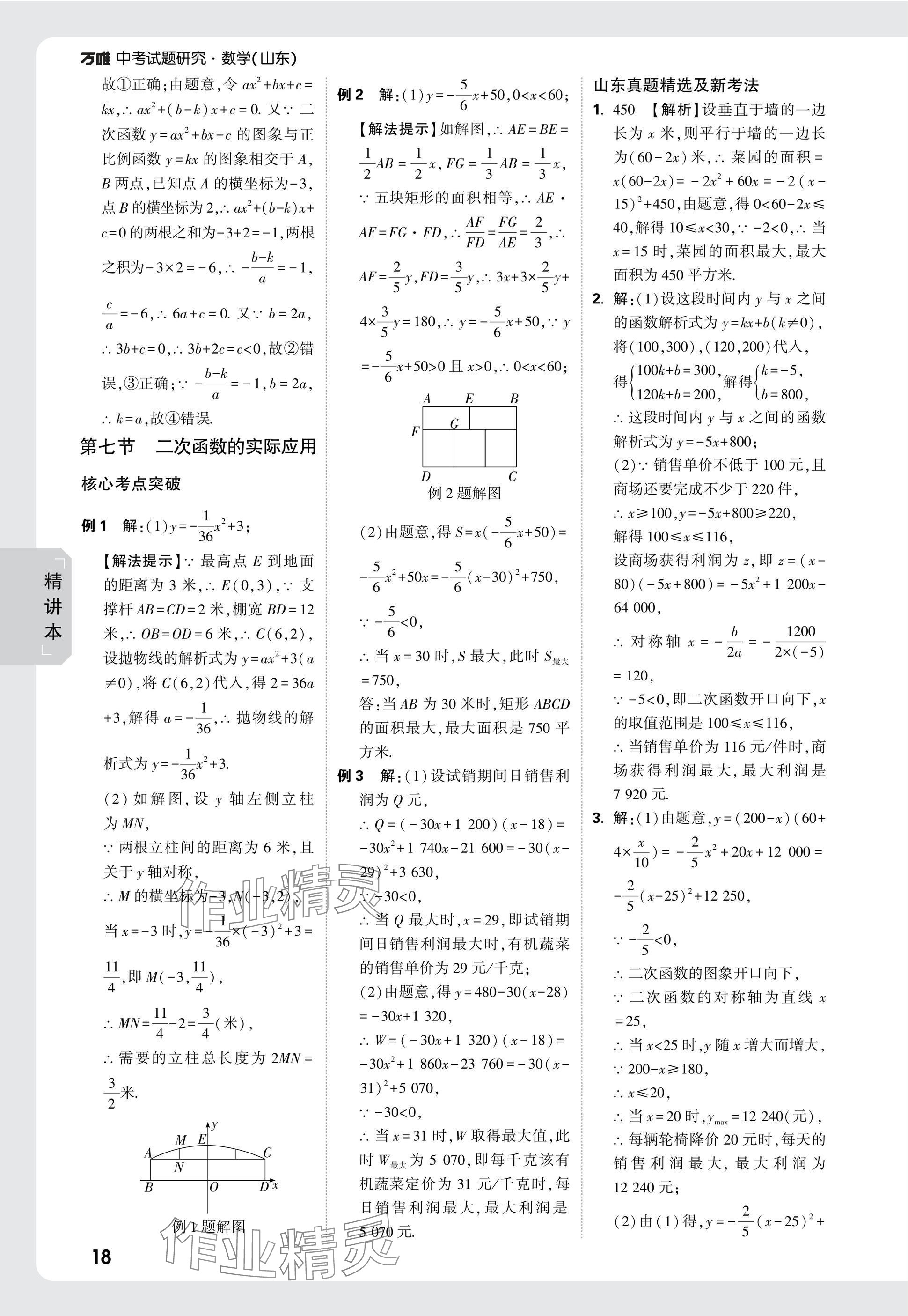 2025年萬唯中考試題研究數(shù)學(xué)山東專版 參考答案第18頁