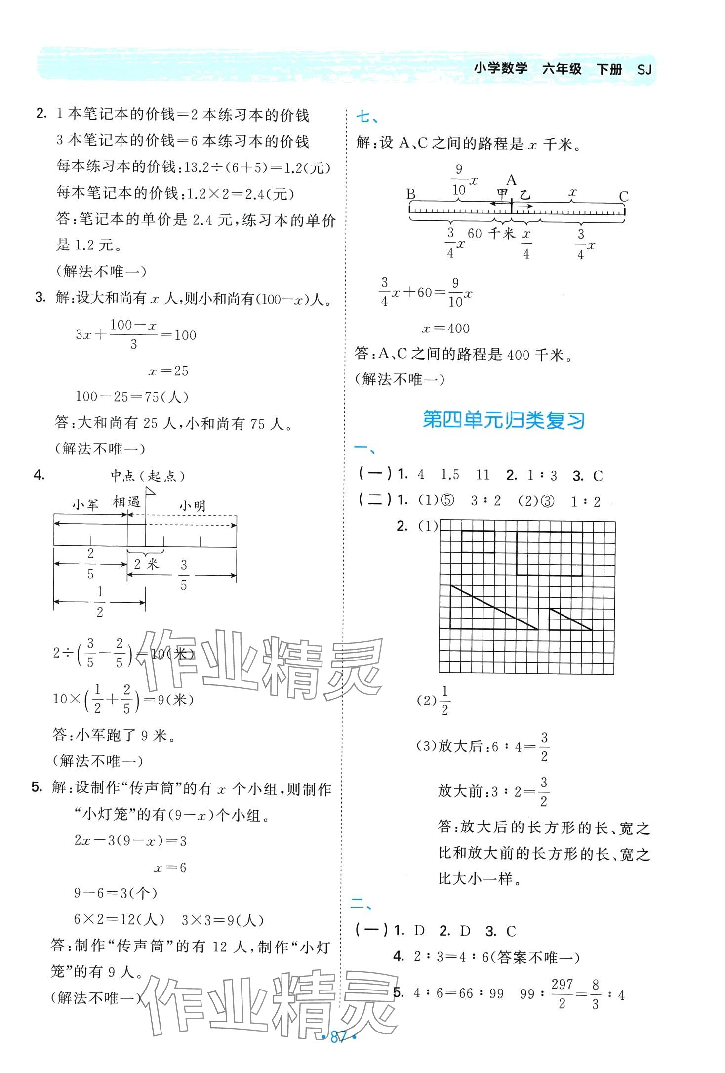 2024年53單元歸類復習六年級數學下冊蘇教版 第5頁