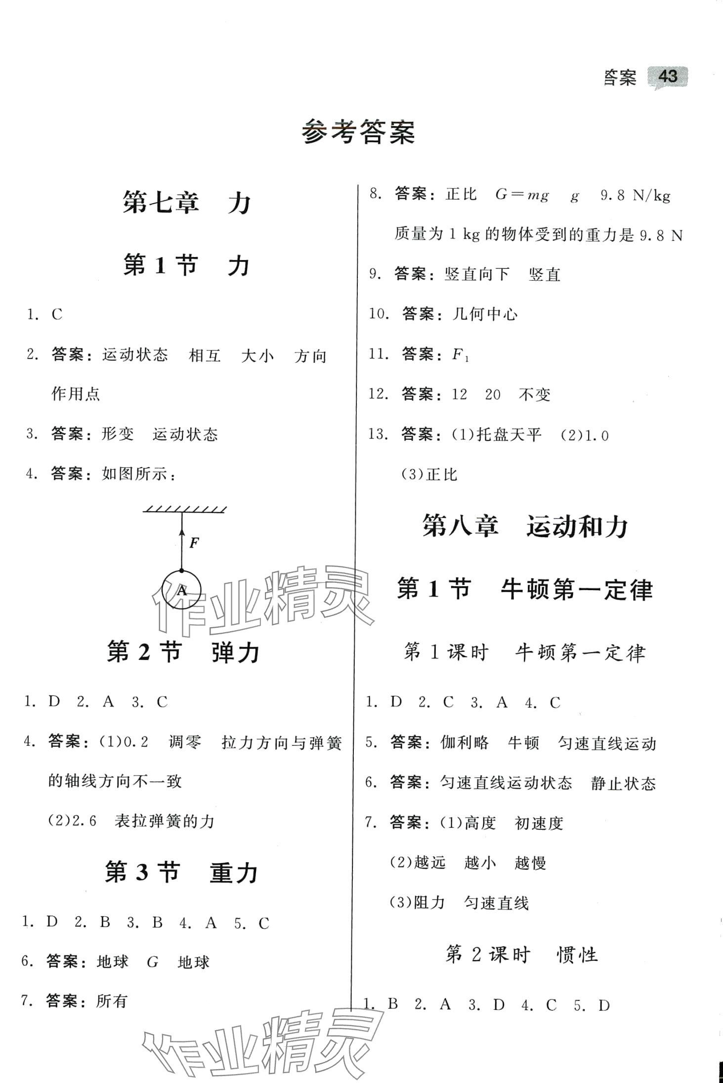 2024年紅對勾45分鐘作業(yè)與單元評估八年級物理下冊人教版 第1頁