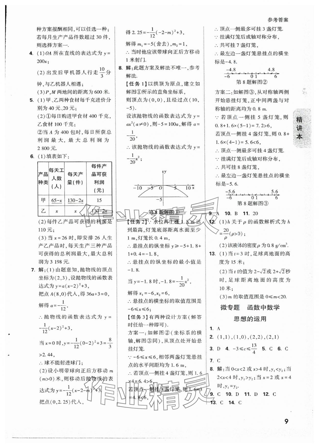 2024年万唯中考试题研究数学浙江专版 参考答案第8页