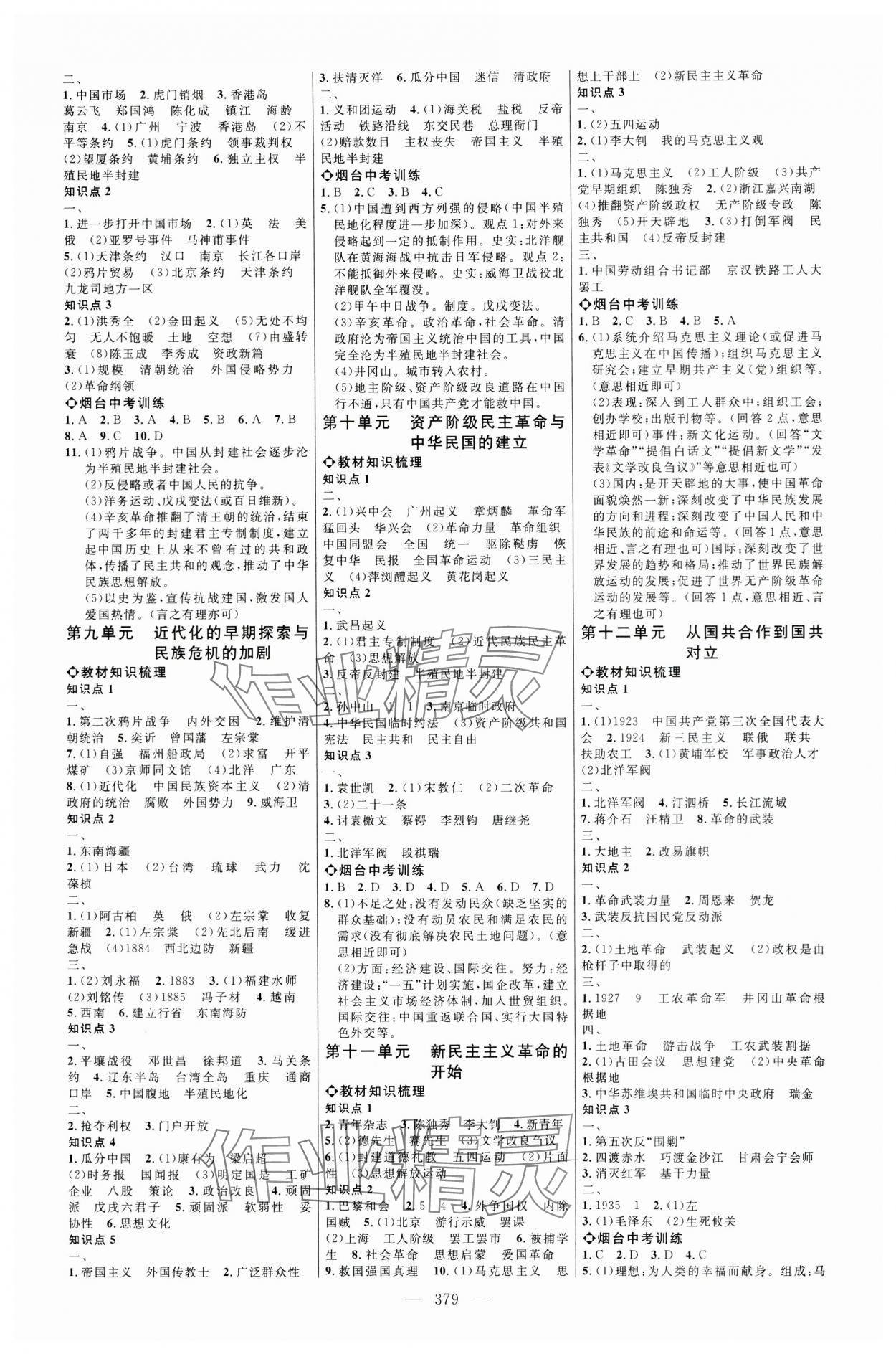 2024年全程导航初中总复习历史人教版烟台专版 第3页