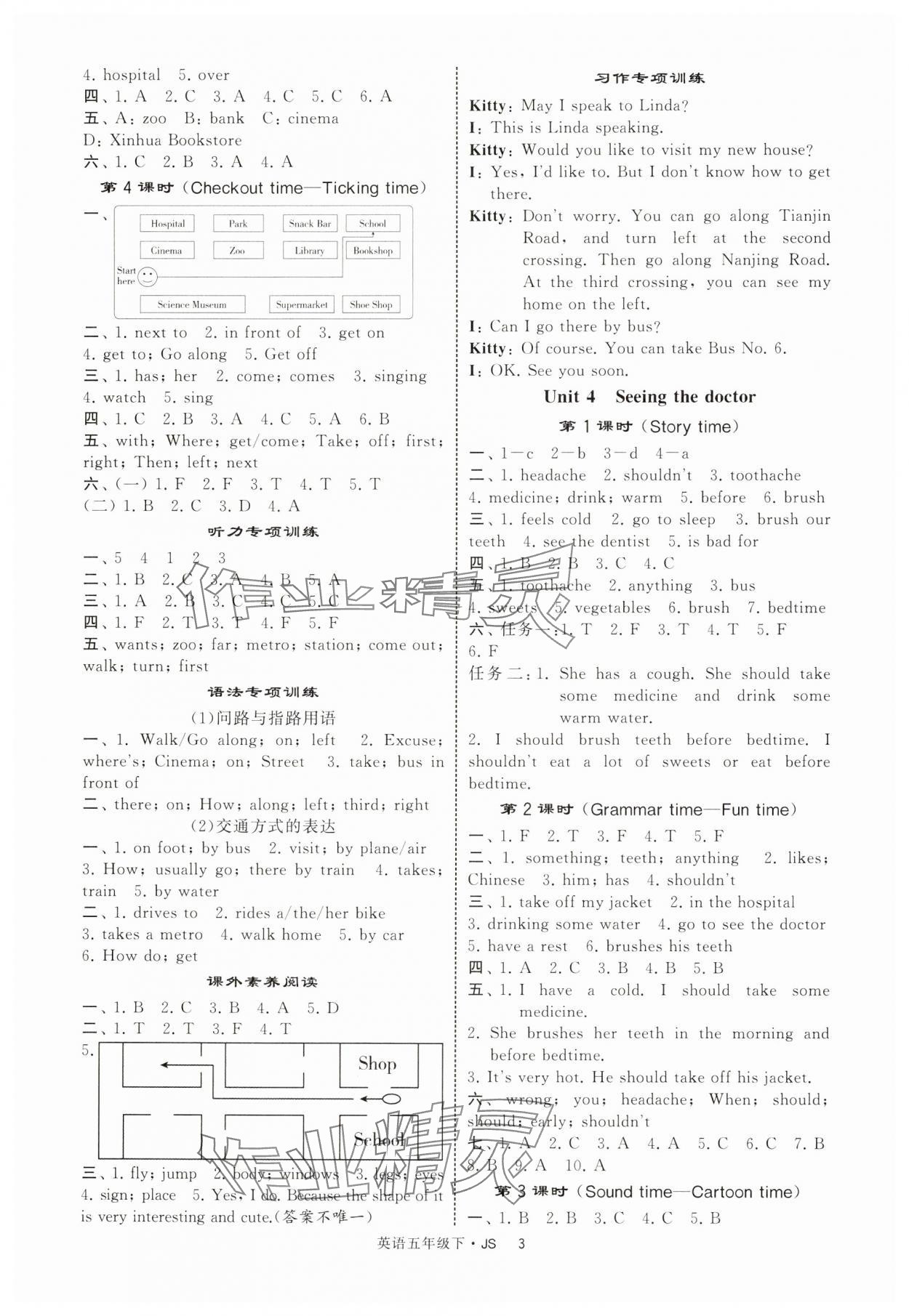 2025年經(jīng)綸學(xué)典提高班五年級(jí)英語(yǔ)下冊(cè)譯林版 參考答案第3頁(yè)