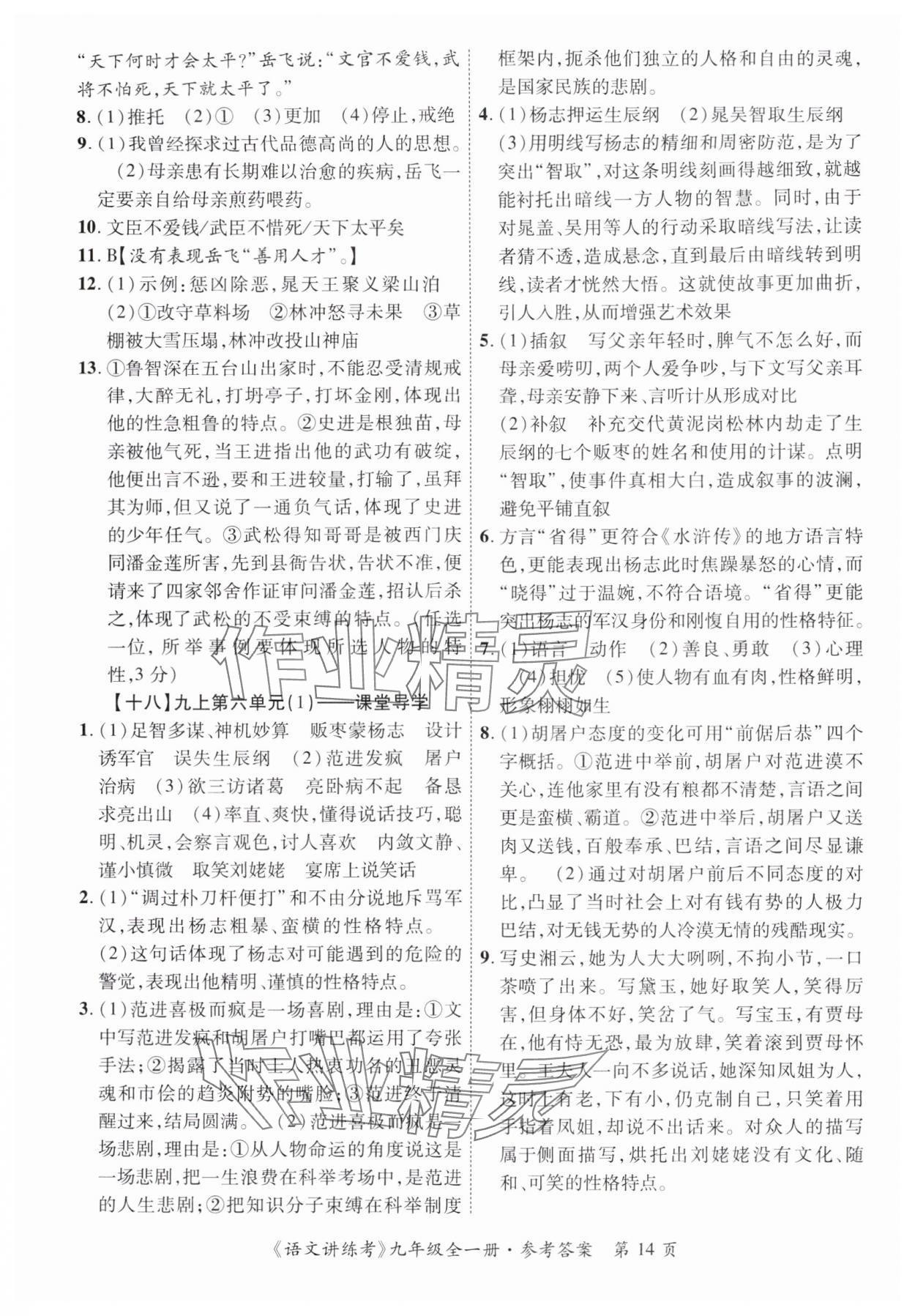 2025年语文讲练考九年级全一册人教版 第14页