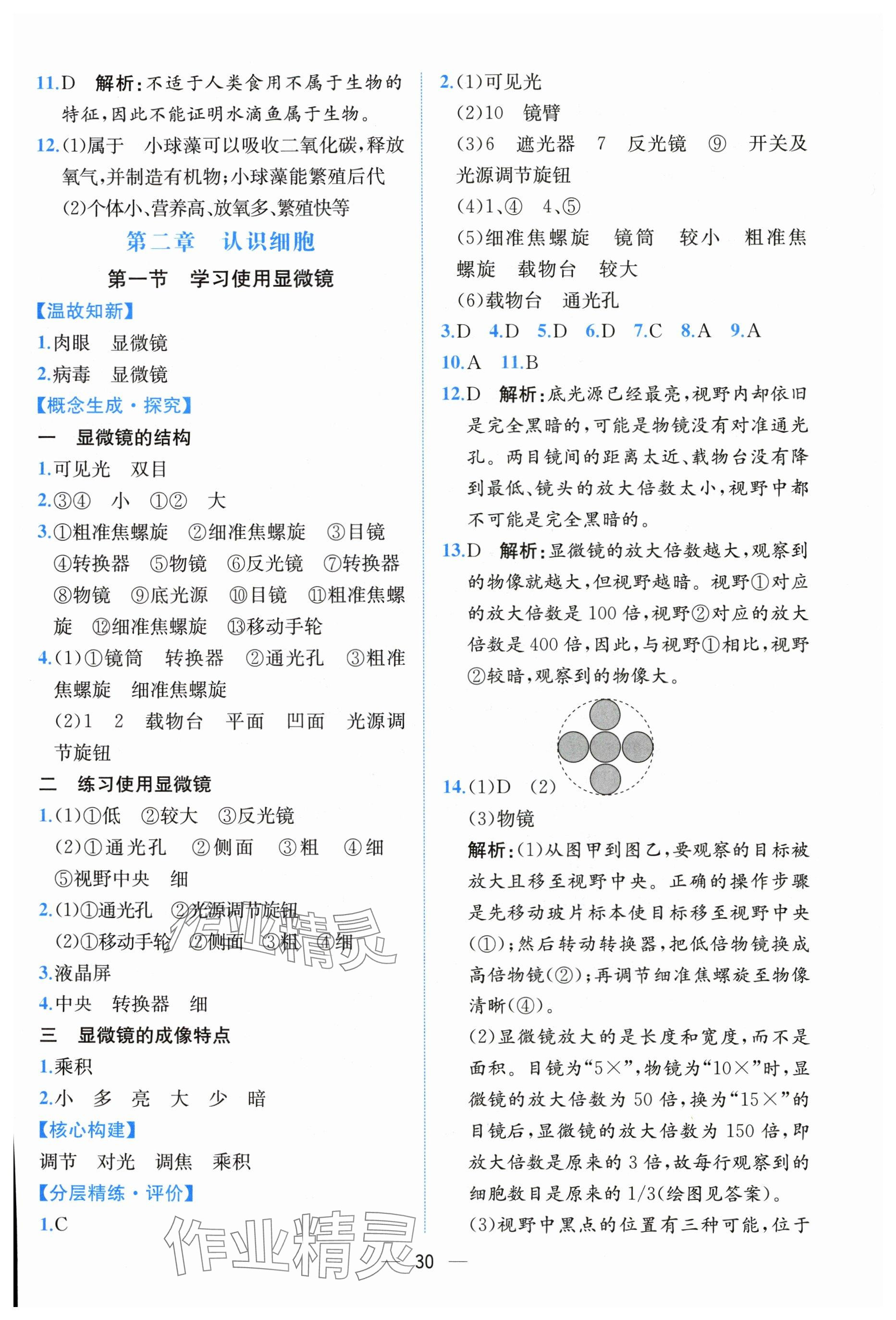 2025年课时练人民教育出版社七年级生物上册人教版 第2页