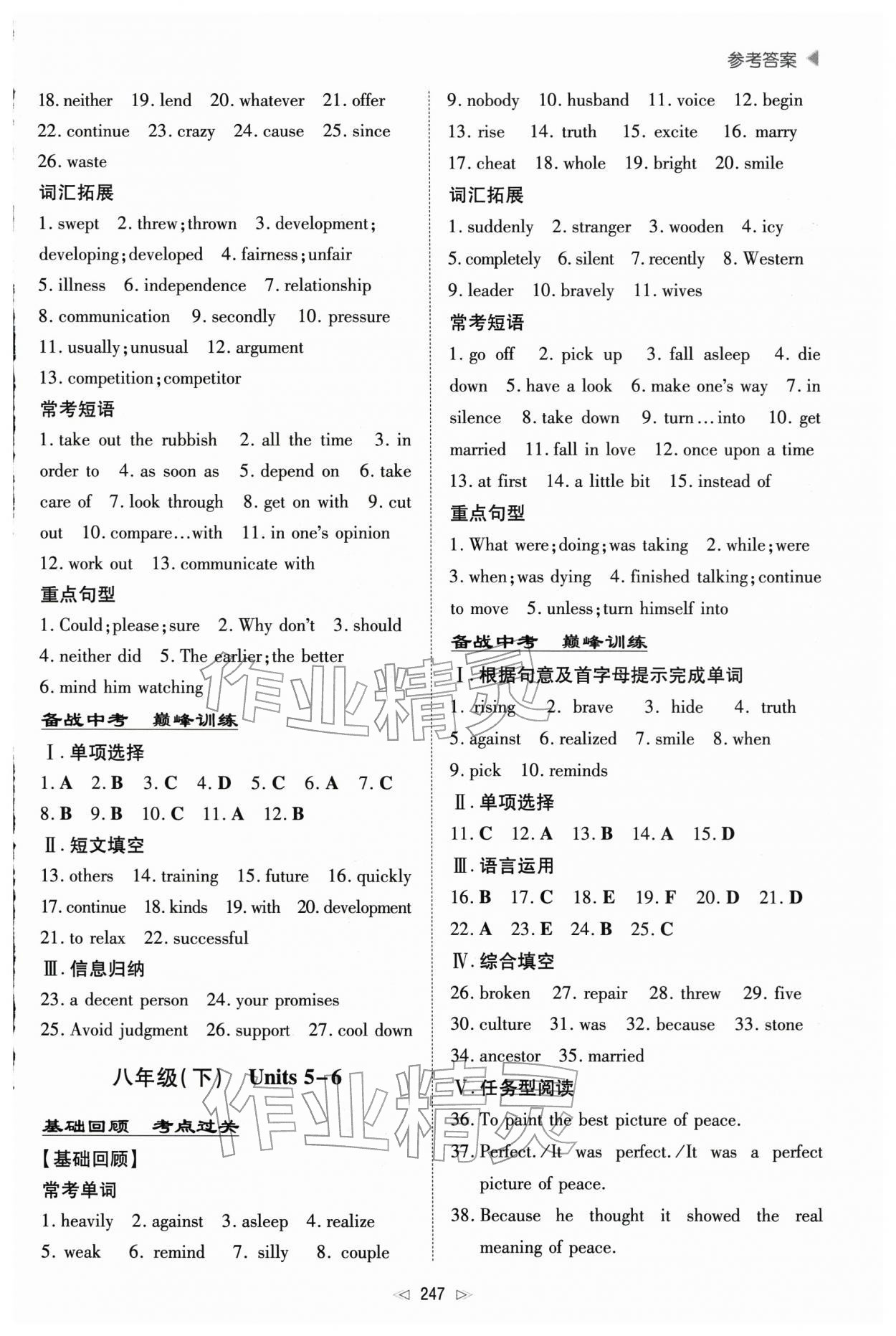 2026年初中总复习手册新世纪出版社英语人教版&nbsp;第7页