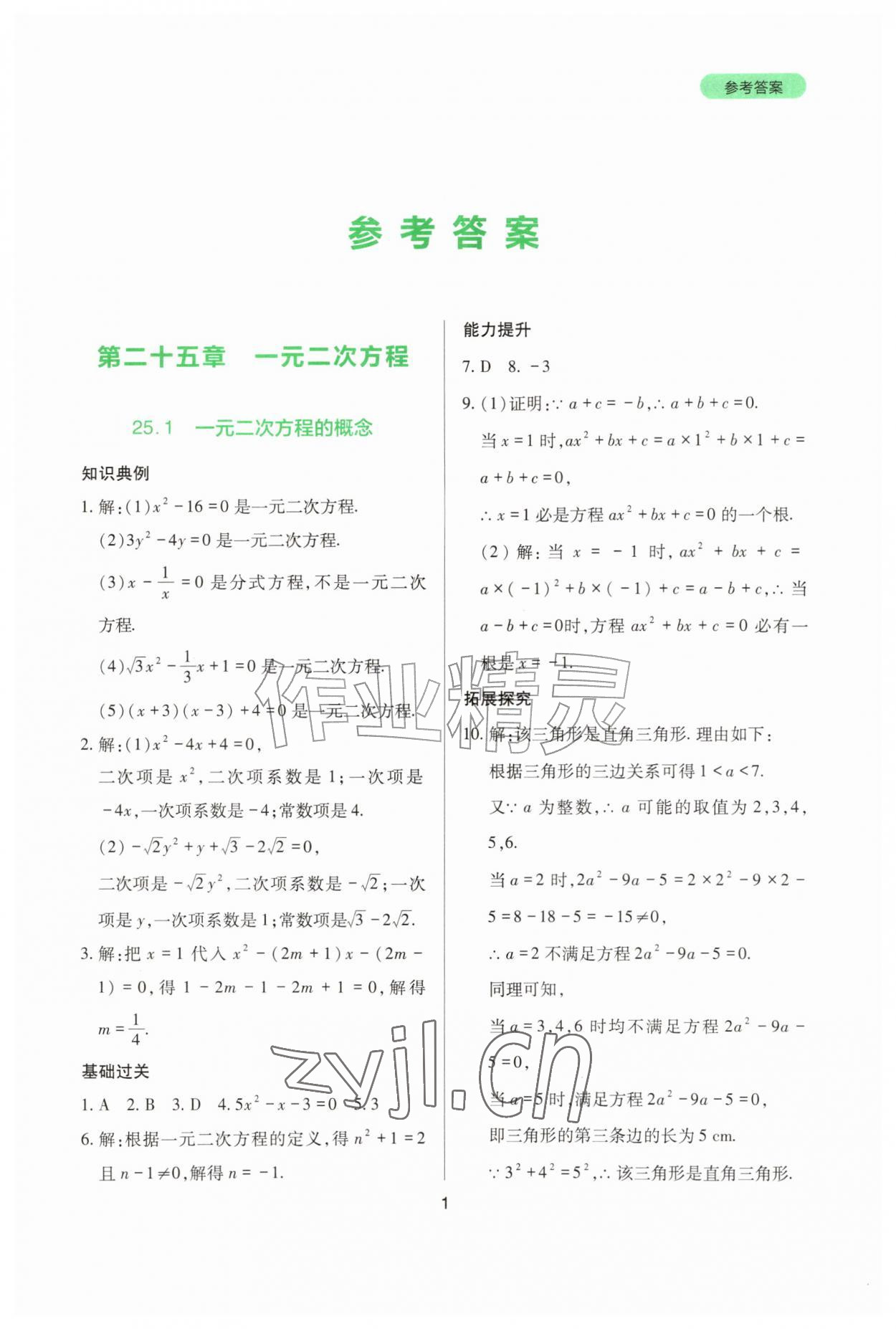 2026年新课程实践与探究丛书九年级数学上册人教版&nbsp;第1页