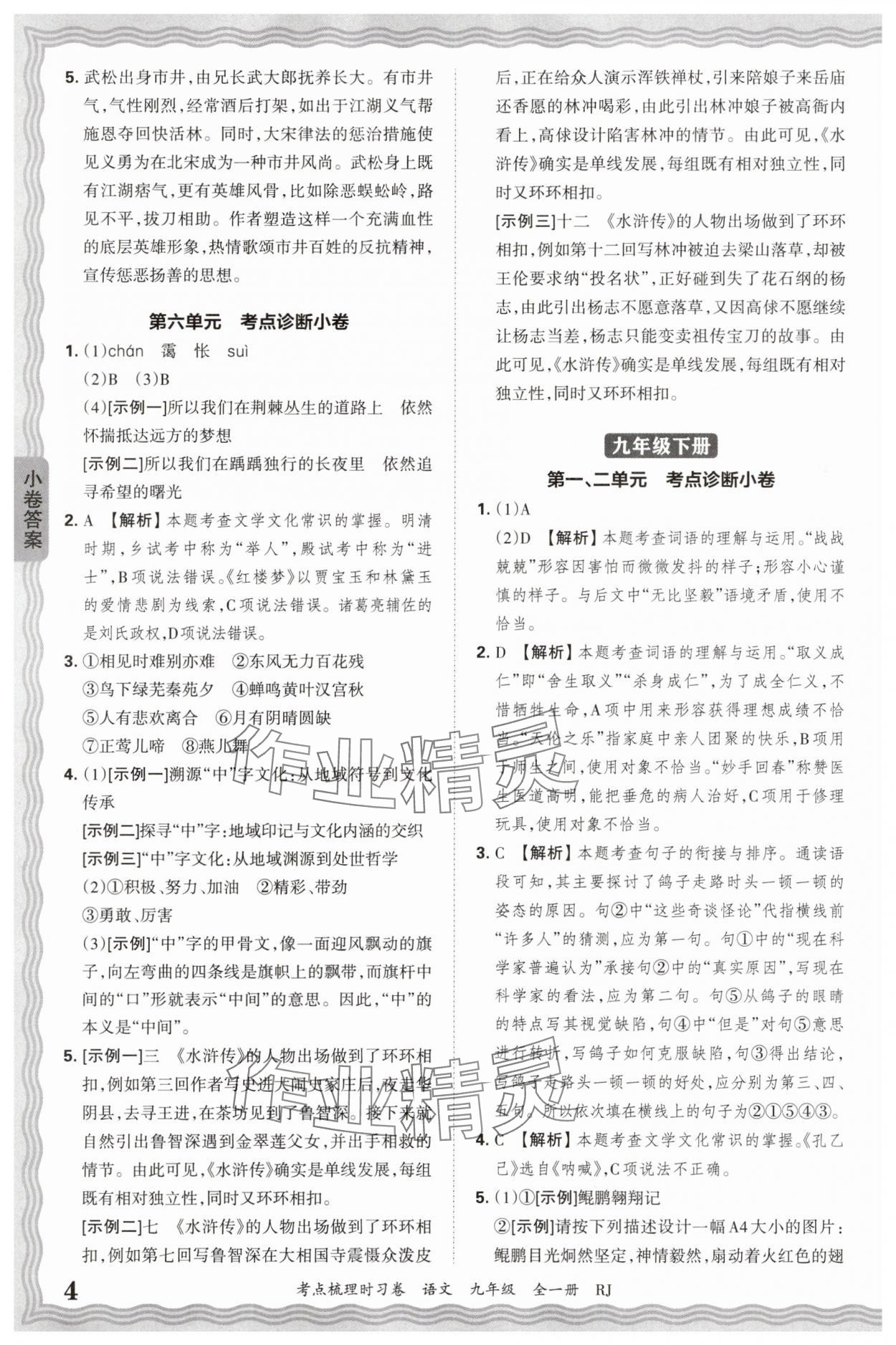 2026年王朝霞考點(diǎn)梳理時(shí)習(xí)卷九年級(jí)語(yǔ)文全一冊(cè)人教版 第4頁(yè)