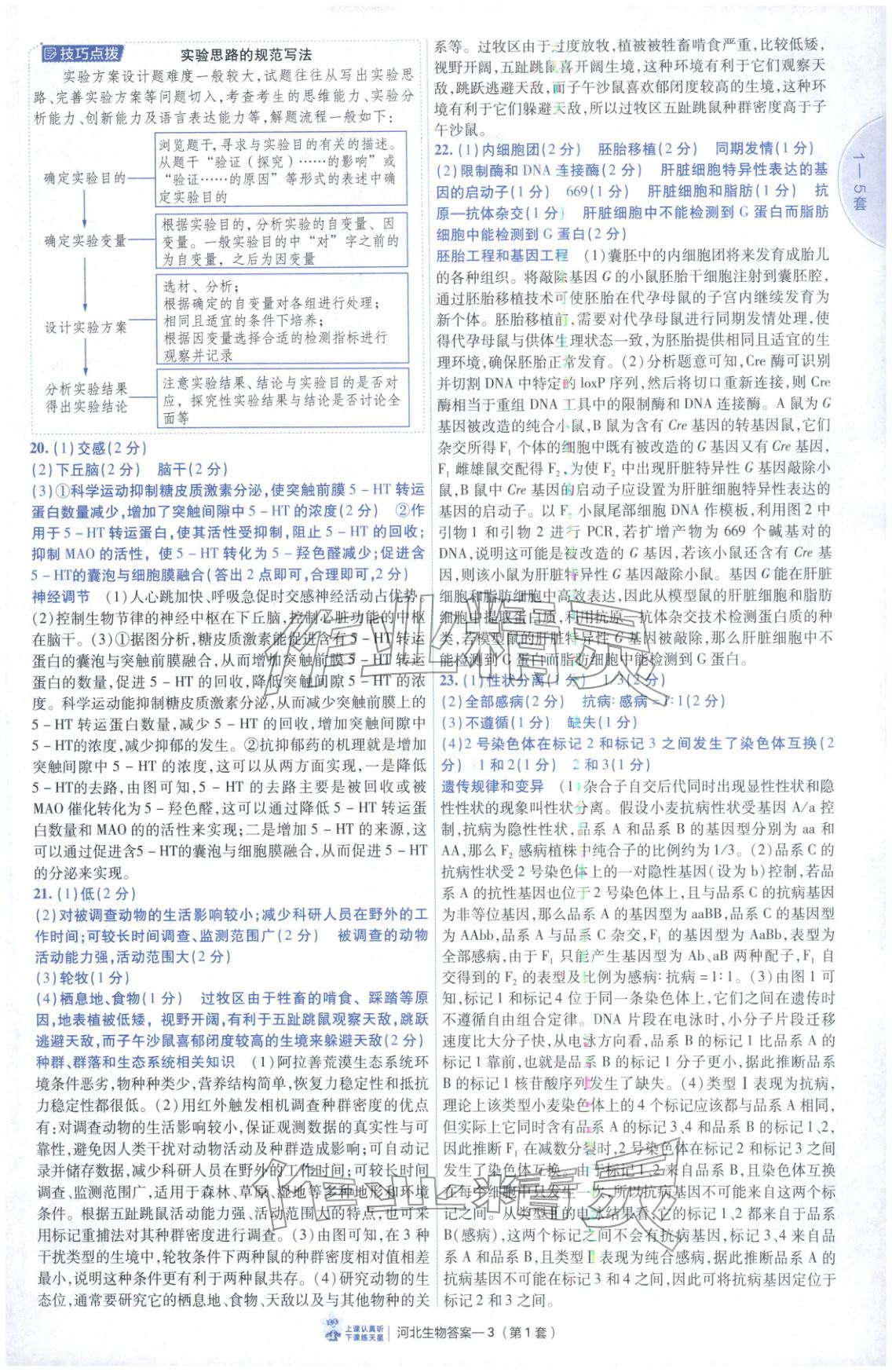 2026年金考卷優秀模擬試卷匯編45套高中生物河北專版 第3頁