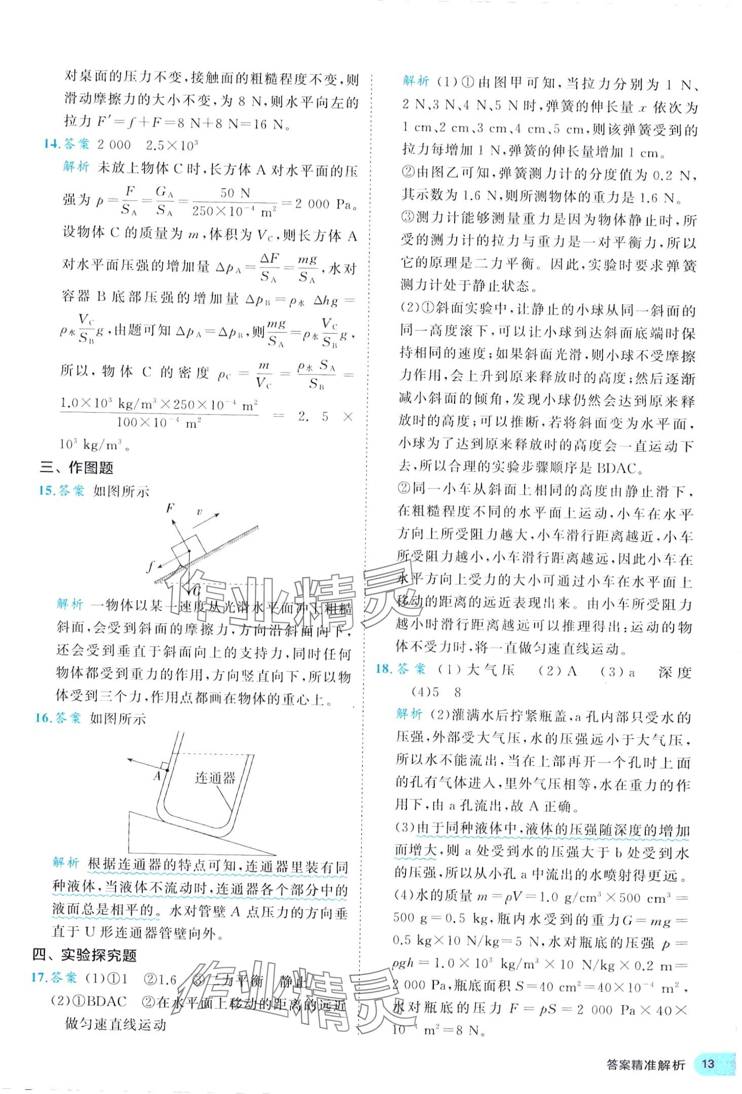2024年53全優(yōu)卷八年級(jí)物理下冊(cè)人教版 第13頁