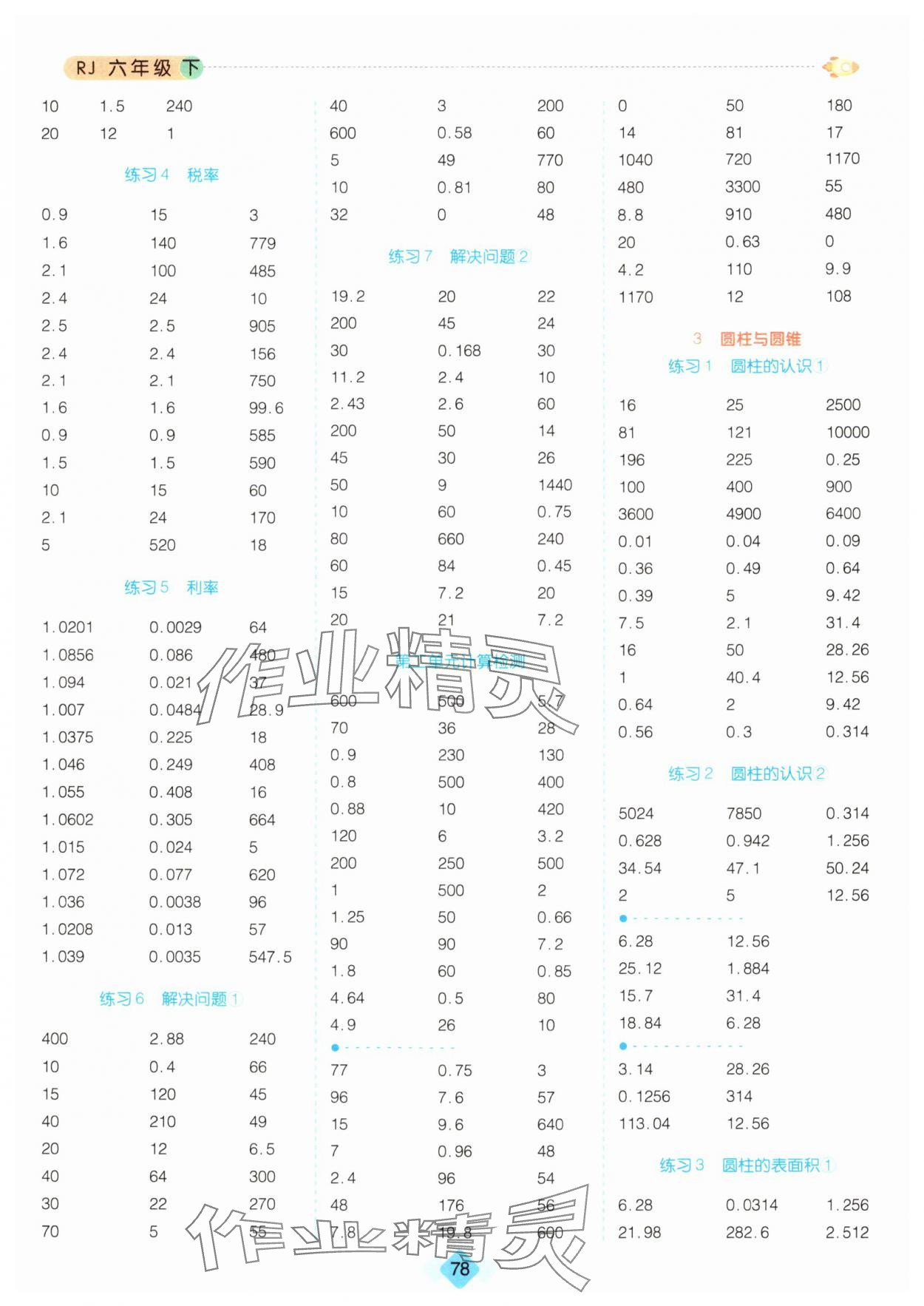 2024年口算題卡六年級數(shù)學(xué)下冊人教版 第2頁