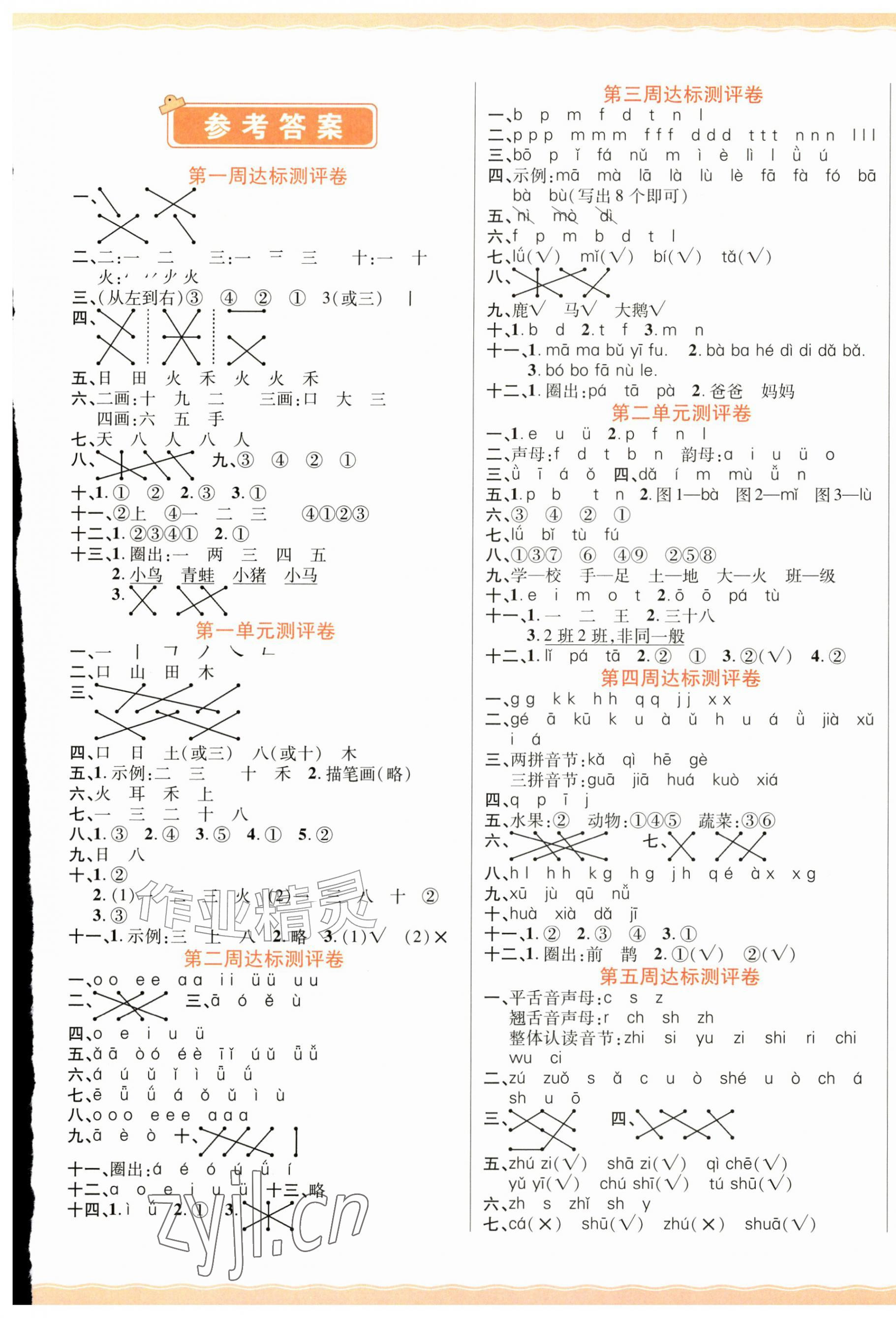 2026年优加全能大考卷一年级语文上册人教版&nbsp;第1页