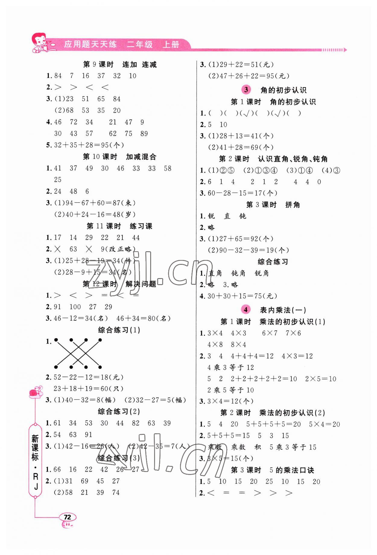 2023年應用題天天練二年級上冊人教版 第2頁
