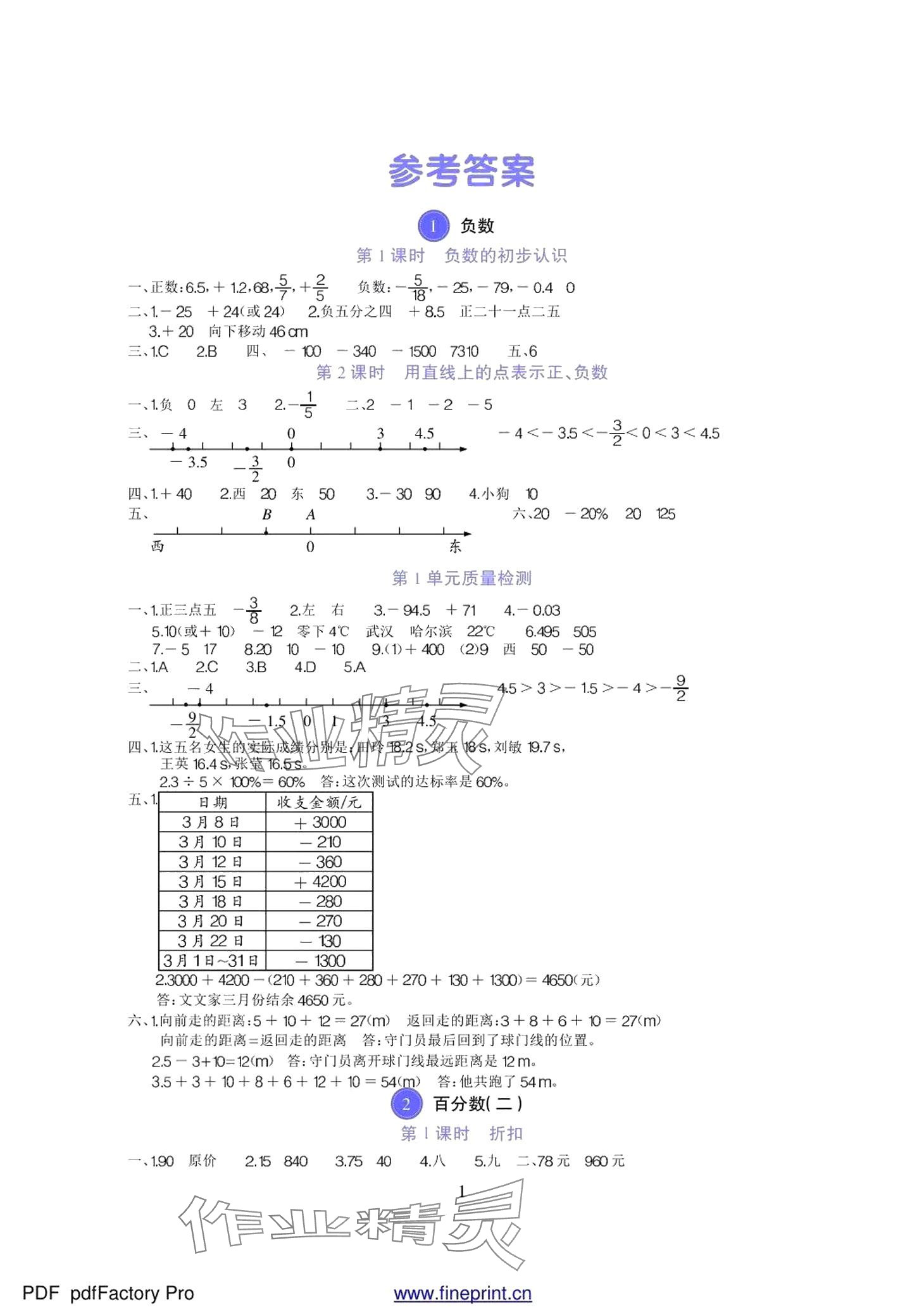 2024年小学同步训练吉林教育出版社六年级数学下册人教版 第1页