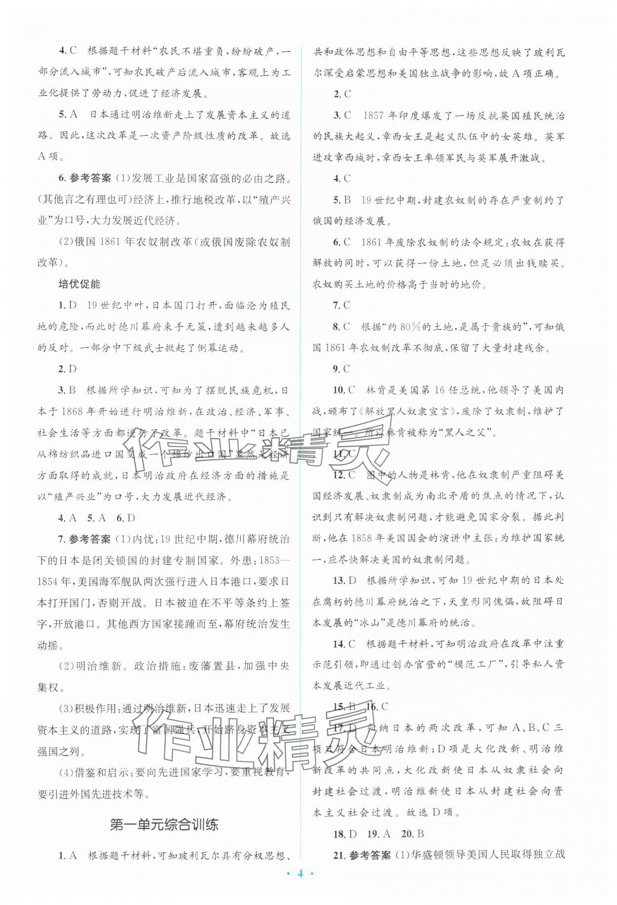 2024年同步解析與測評學考練九年級歷史下冊人教版精編版 第4頁