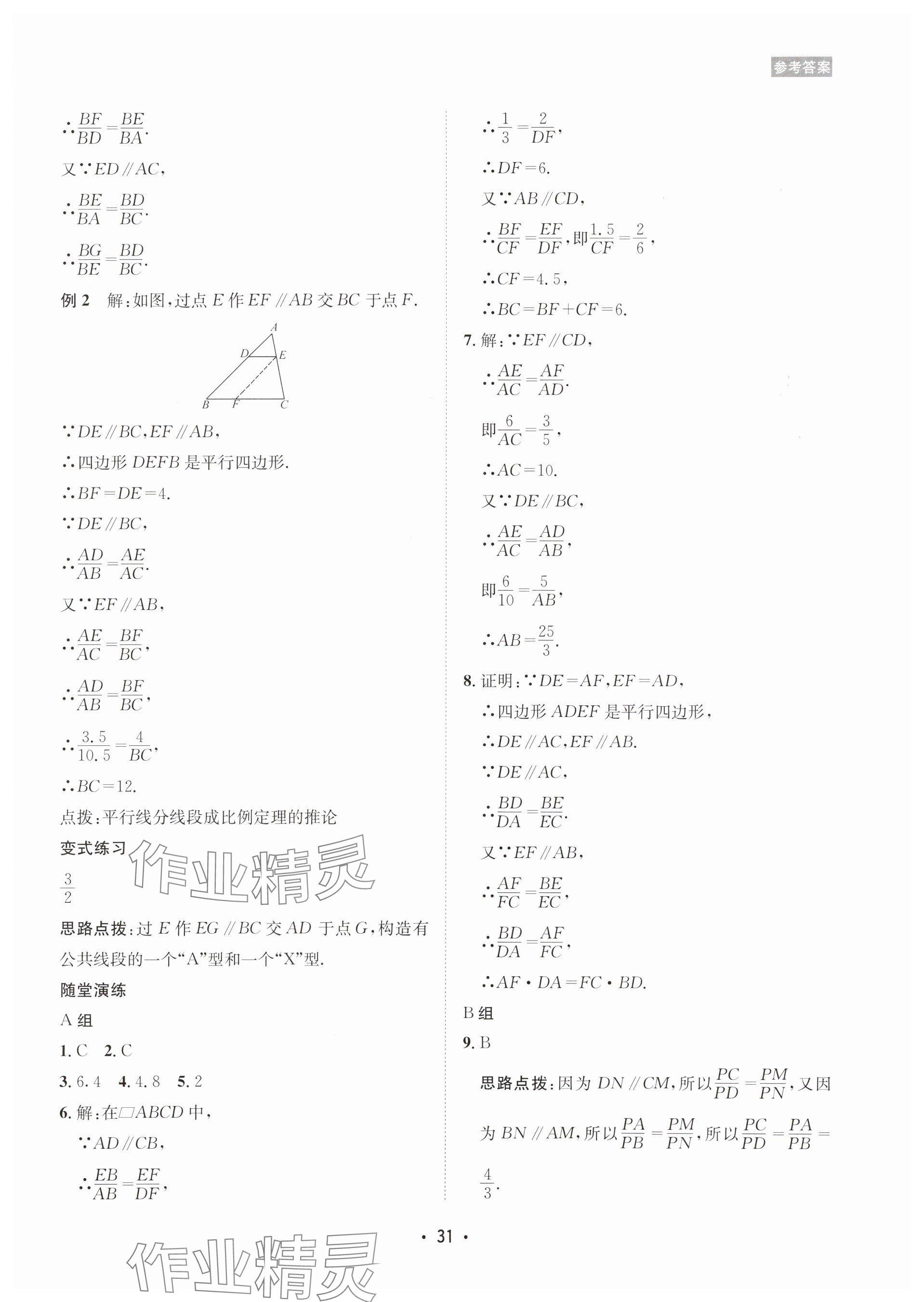 2025年數(shù)學(xué)愛好者同步訓(xùn)練九年級全一冊華師大版 參考答案第31頁